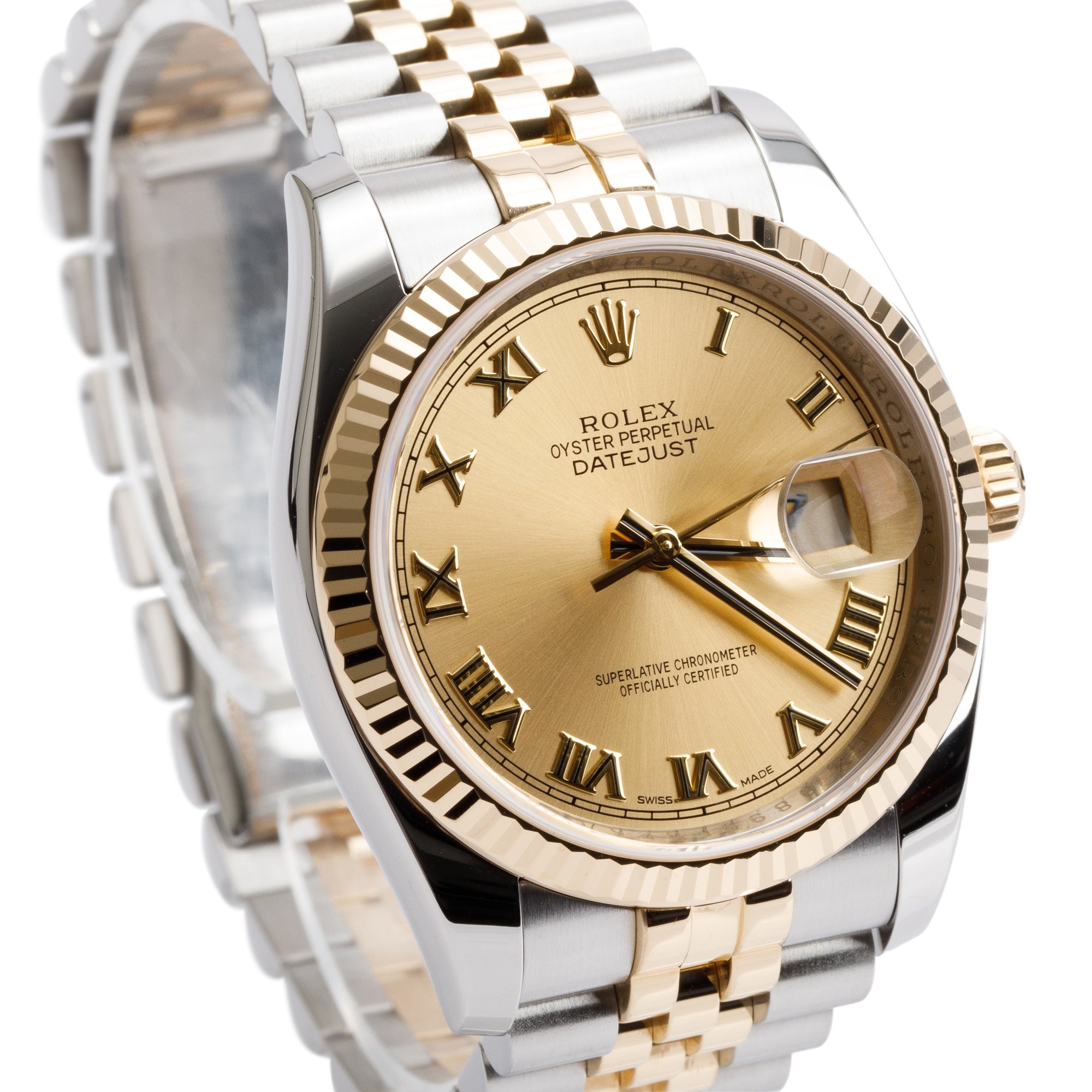 Rolex Stainless Steel & 18k Yellow Gold Datejust 36 MM Watch 116233 w/ Box & Papers
