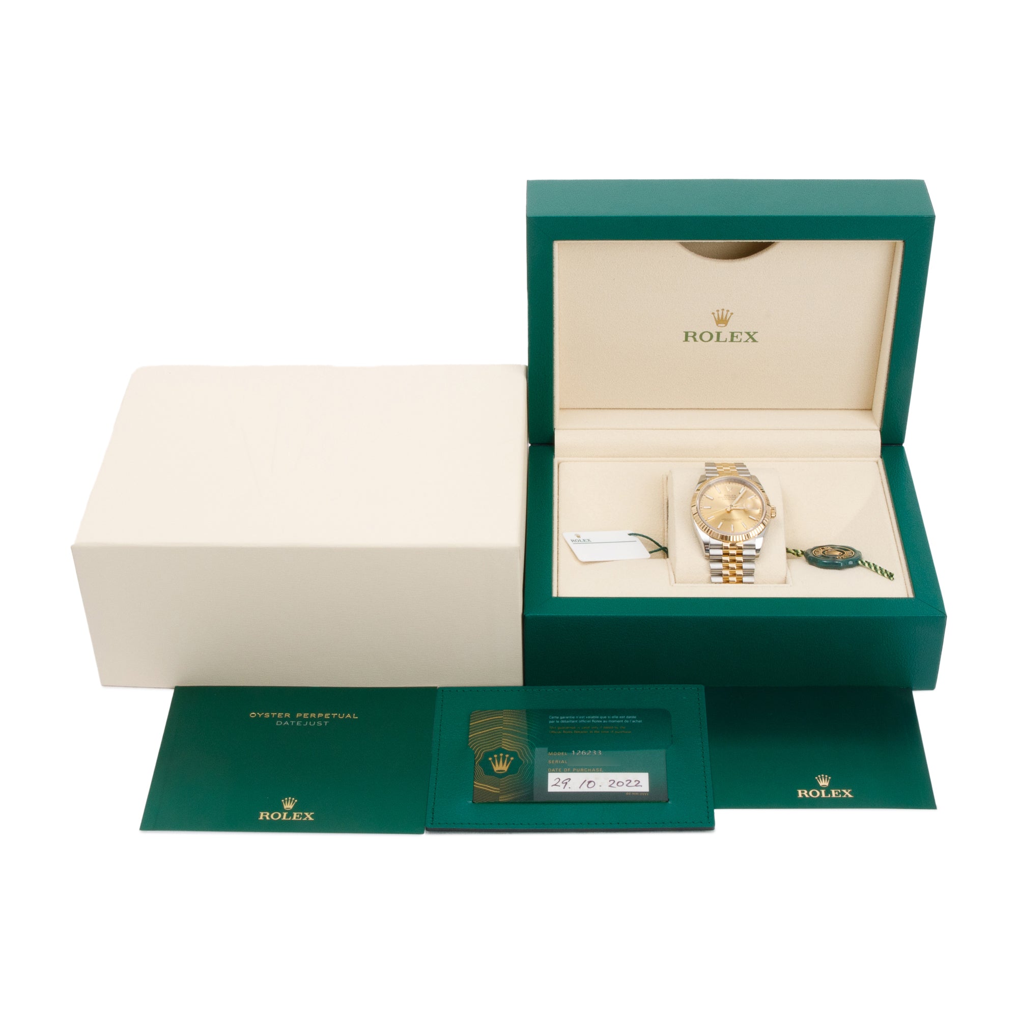 Rolex Stainless Steel & 18k Yellow Gold Datejust 36 MM Watch w/ Box & Papers