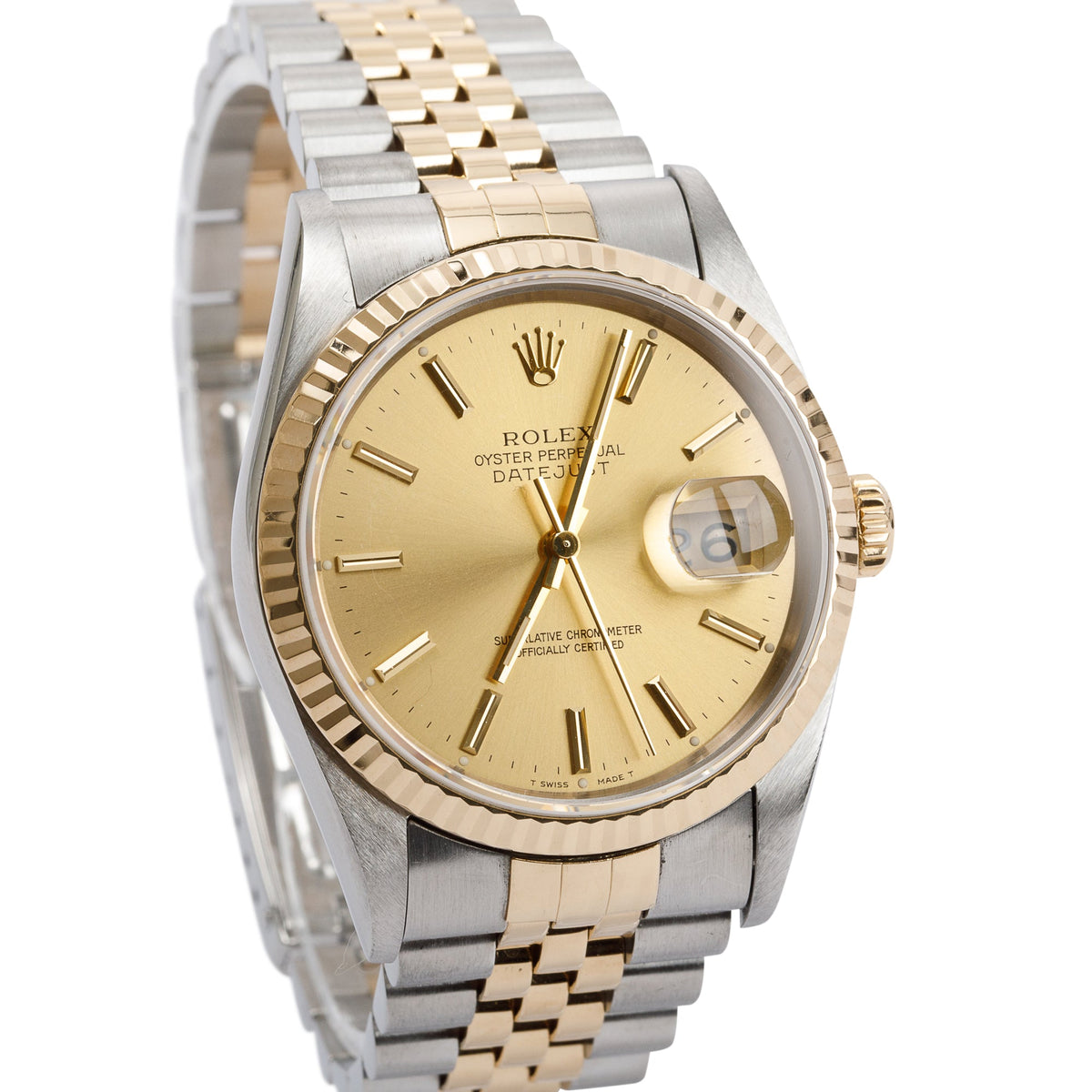 Rolex Stainless Steel & 18k Yellow Gold Datejust 36 MM Watch w/ Box & Papers