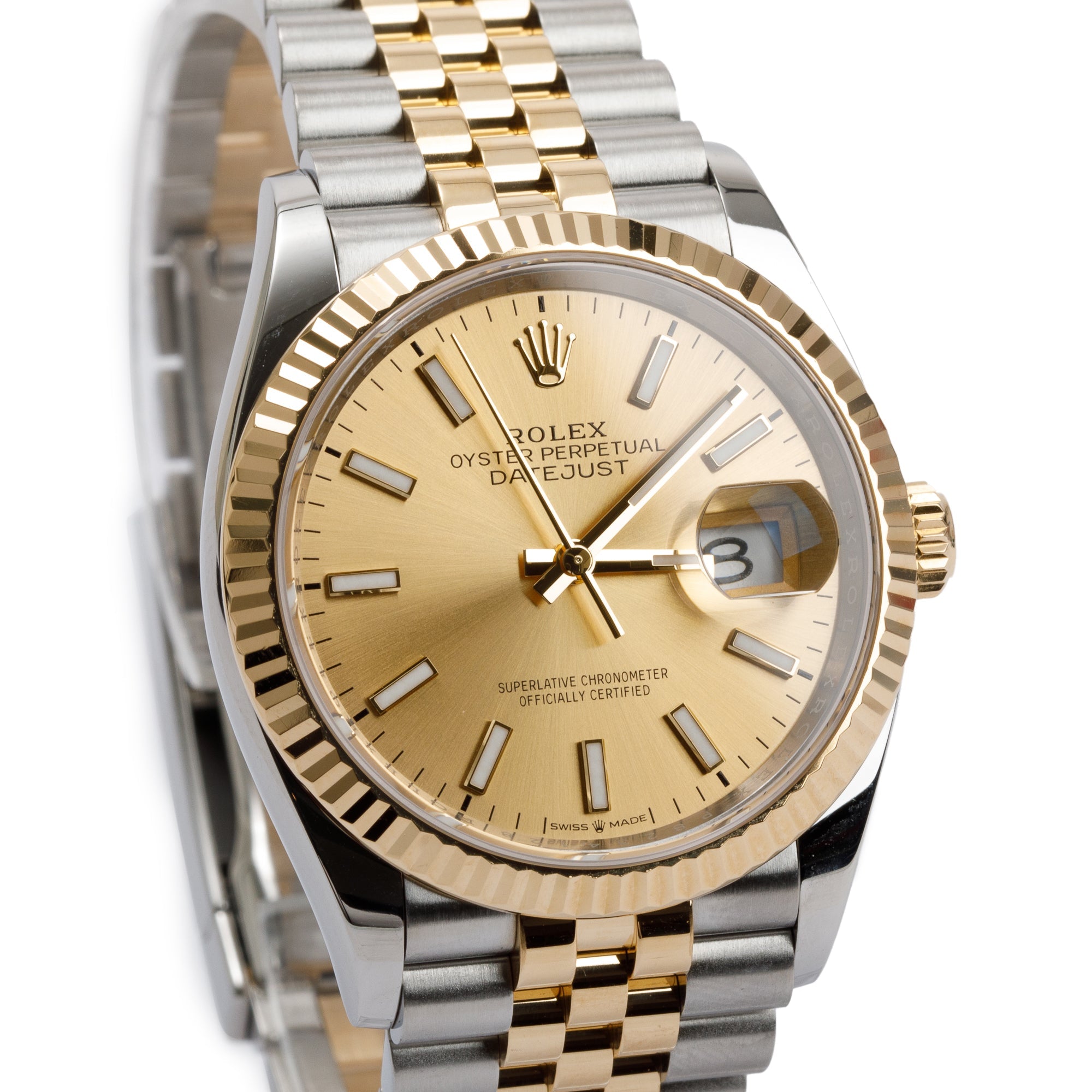 Rolex Stainless Steel & 18k Yellow Gold Datejust 36 MM Watch w/ Box & Papers