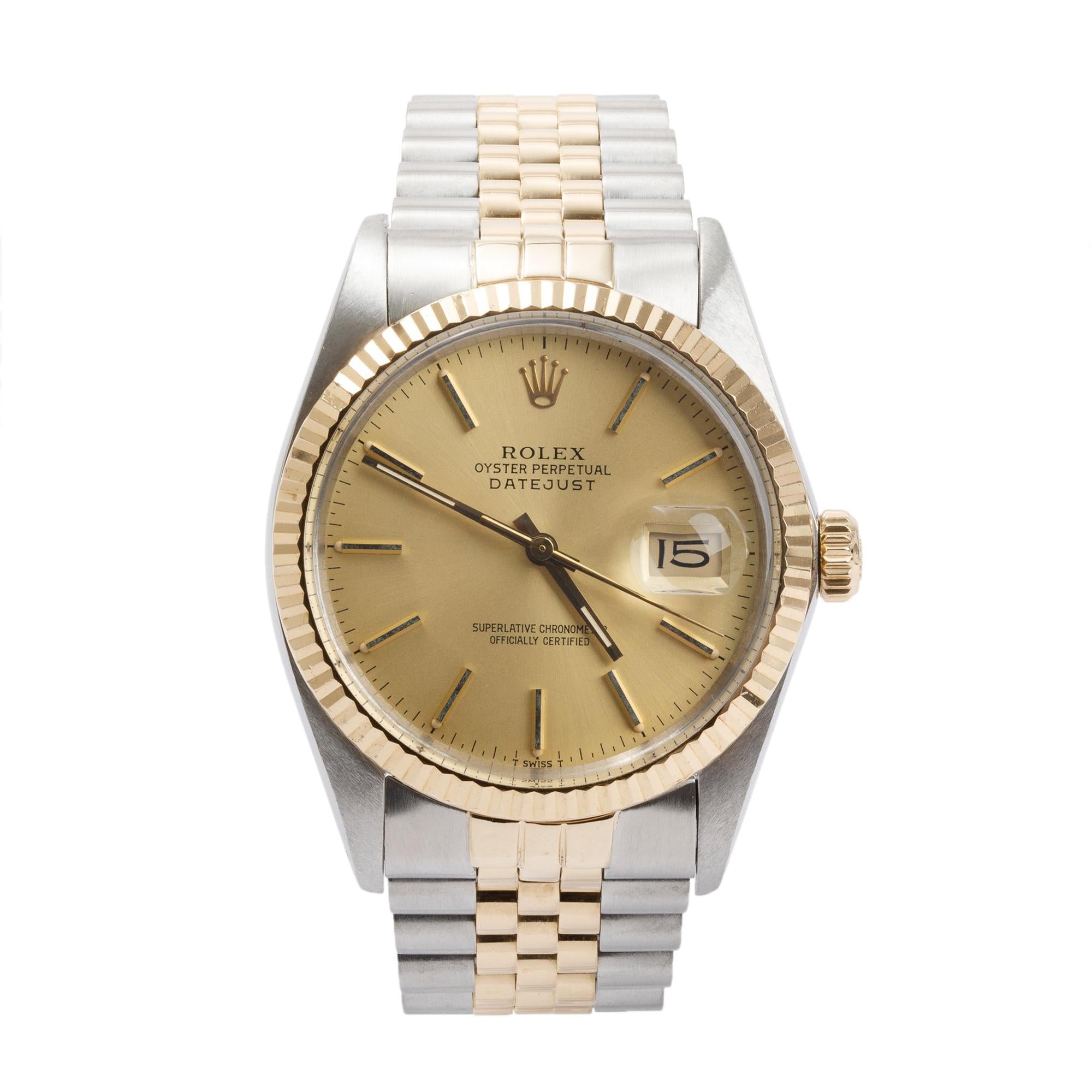 Rolex Stainless Steel & 18k Yellow Gold Datejust 36 MM Watch