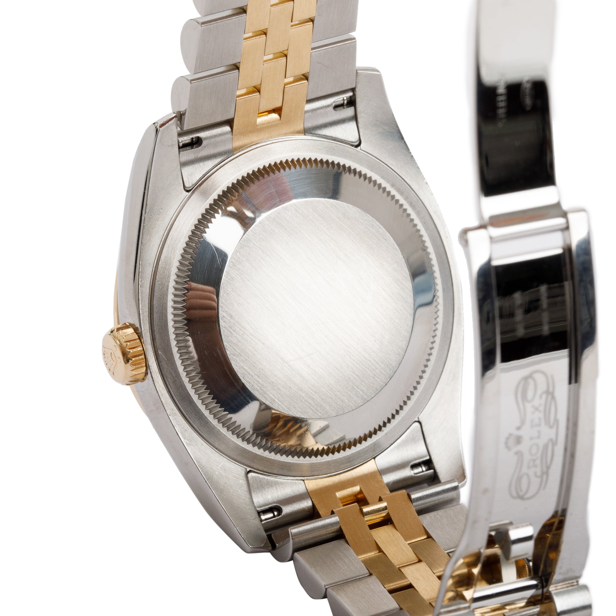 Rolex Stainless Steel & 18k Yellow Gold Diamond Bezel & Mother of Pearl Diamond Dial Datejust 36 MM Watch w/ Box & Papers