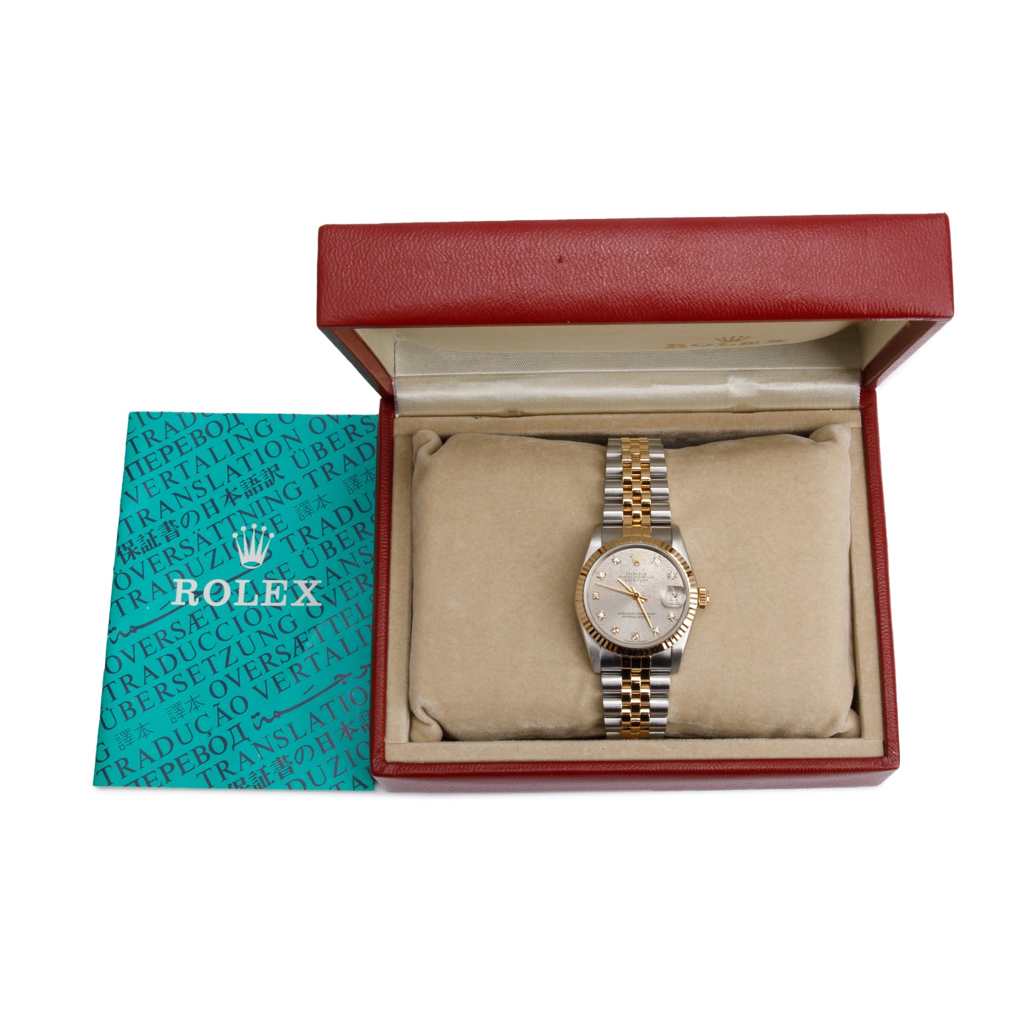 Rolex Stainless Steel & 18k Yellow Gold Diamond Dial Datejust 31 MM Watch 68273 w/ Box & Papers