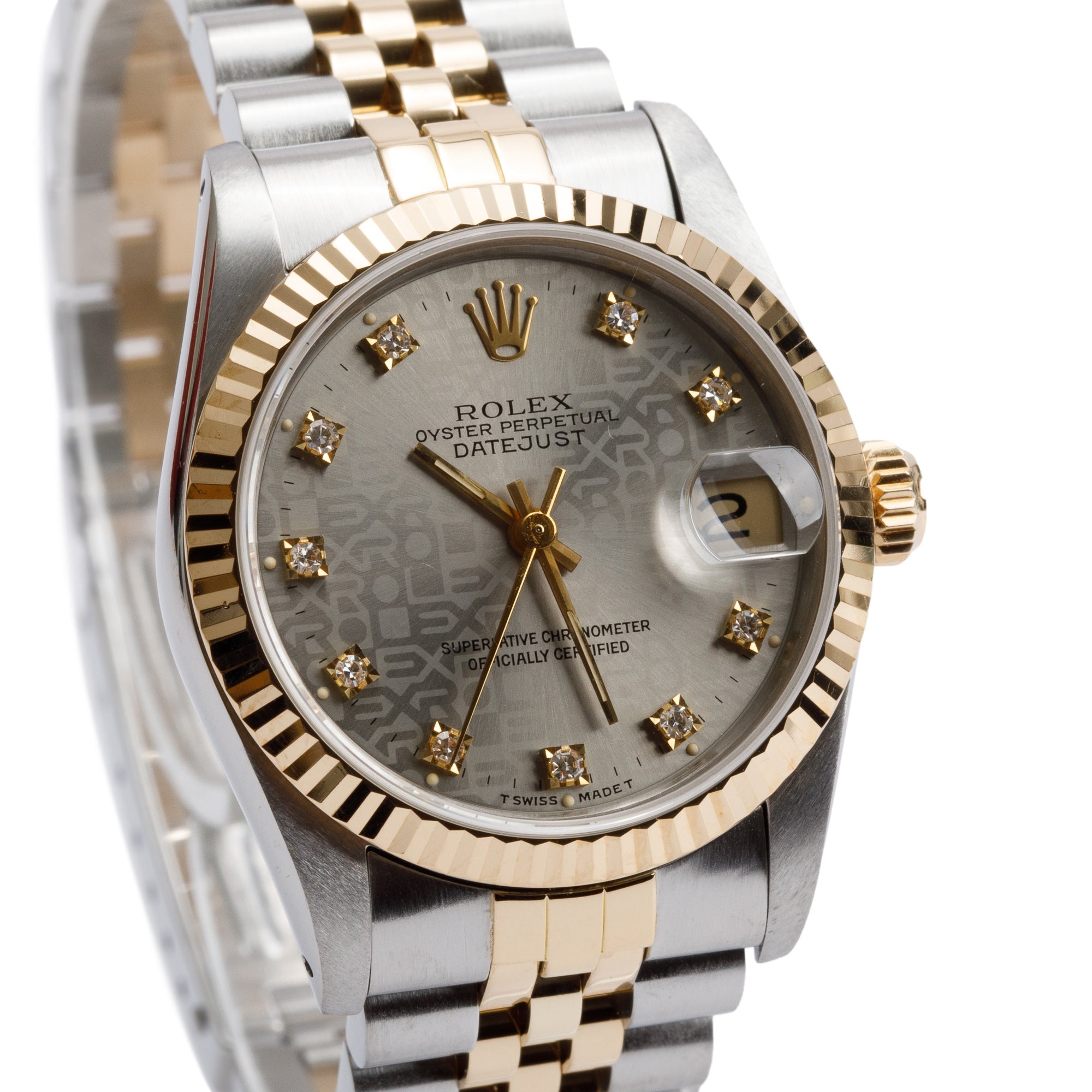 Rolex Stainless Steel & 18k Yellow Gold Diamond Dial Datejust 31 MM Watch 68273 w/ Box & Papers