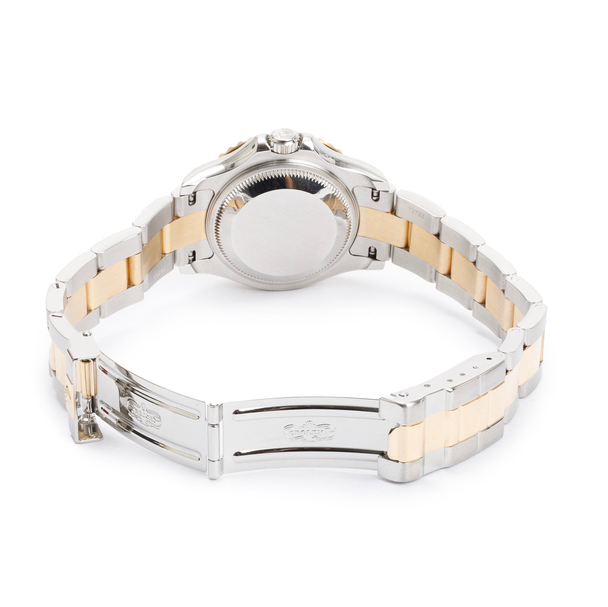 Rolex Stainless Steel & 18k Yellow Gold Ladies Yacht-Master Date 29 MM Diamond Dial Automatic Watch w/ Box