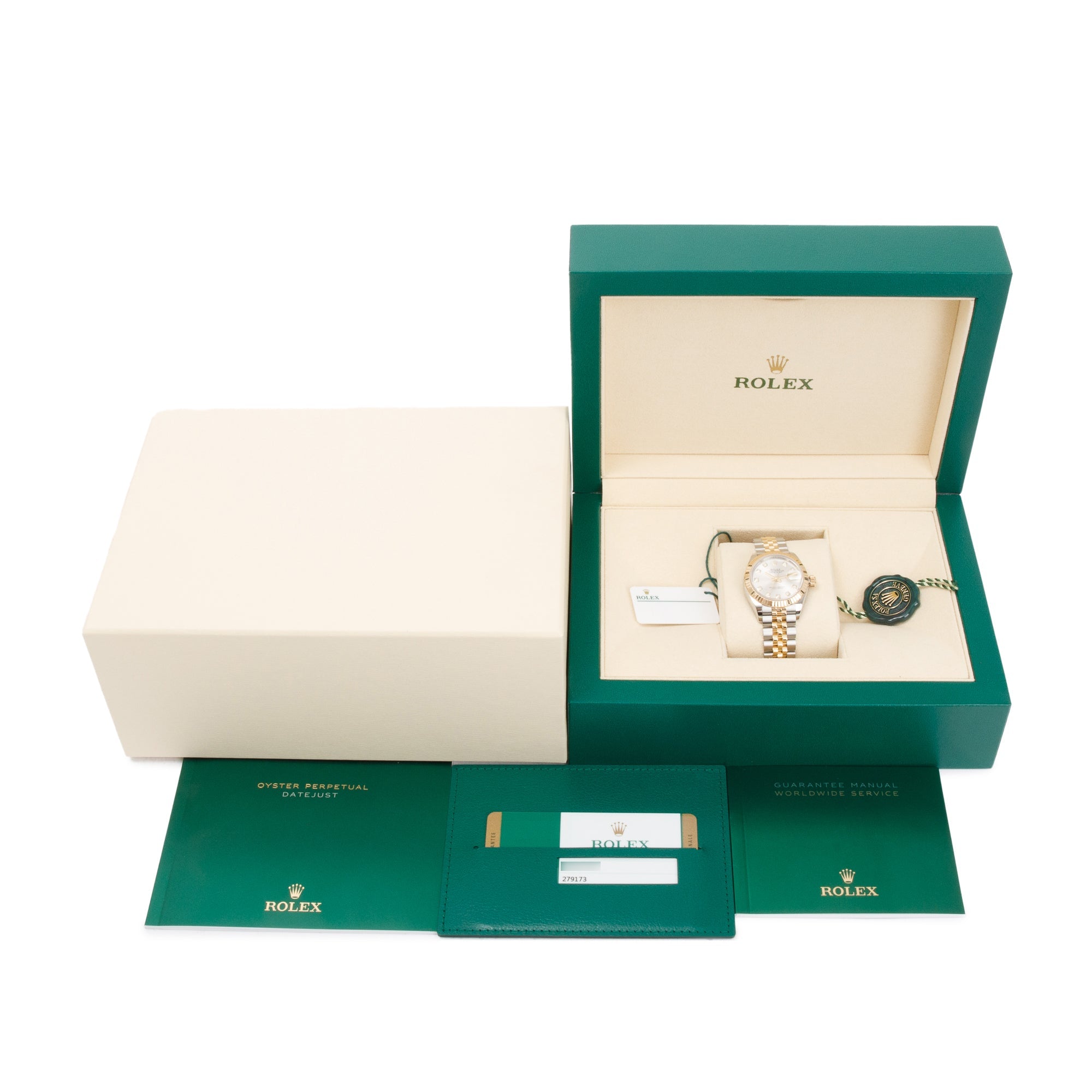 Rolex Stainless Steel & 18k Yellow Gold Lady-Datejust Diamond Dial 28 MM Watch w/ Box & Papers