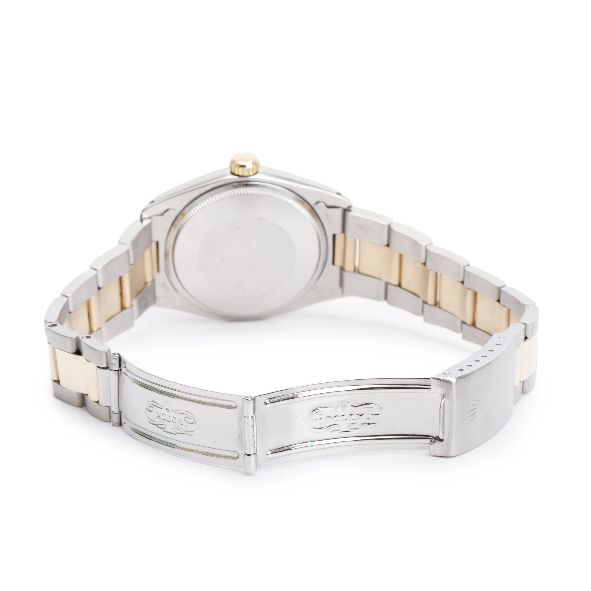 Rolex Stainless Steel & 18k Yellow Gold Oyster Perpetual Date 34 MM Watch Silver Dial 1500