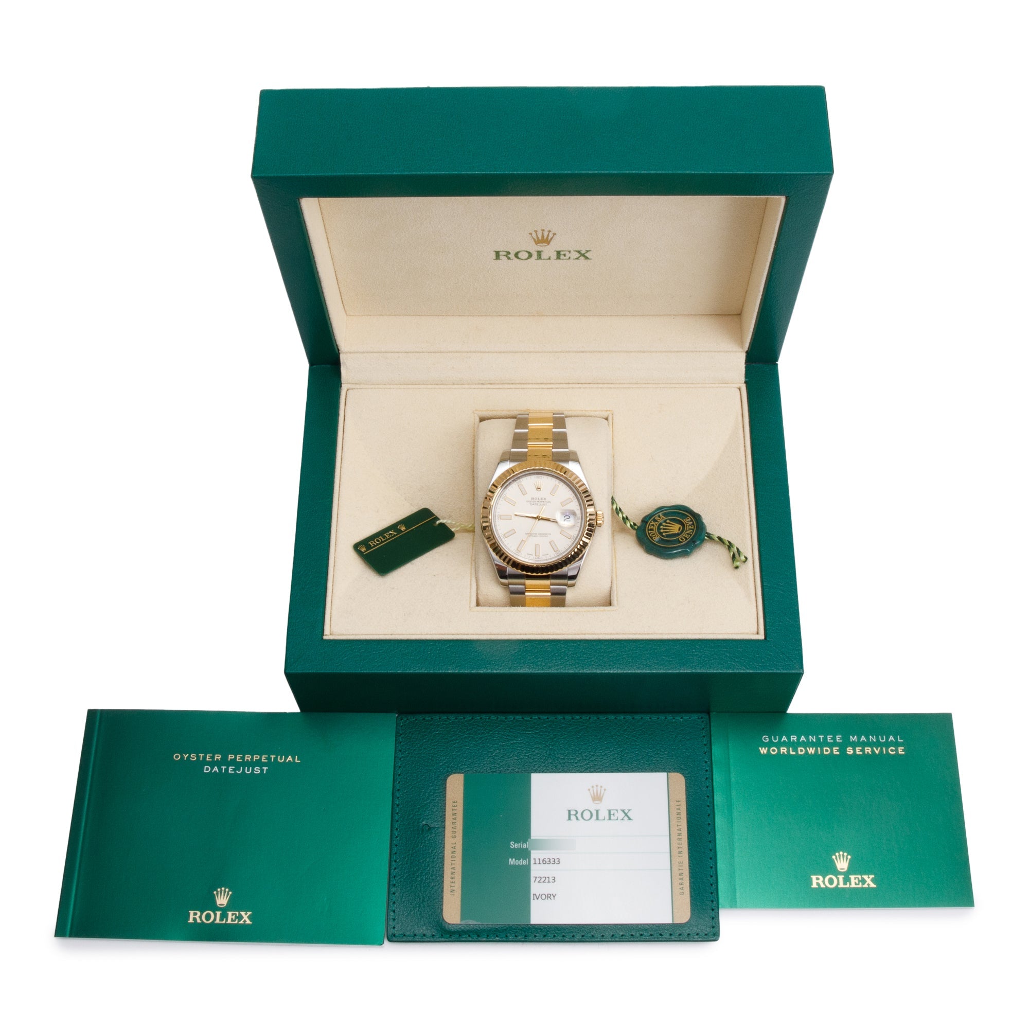 Rolex Stainless Steel & 18k Yellow Gold Oyster Perpetual Datejust 41 MM Watch 116333 w/ Box & Papers