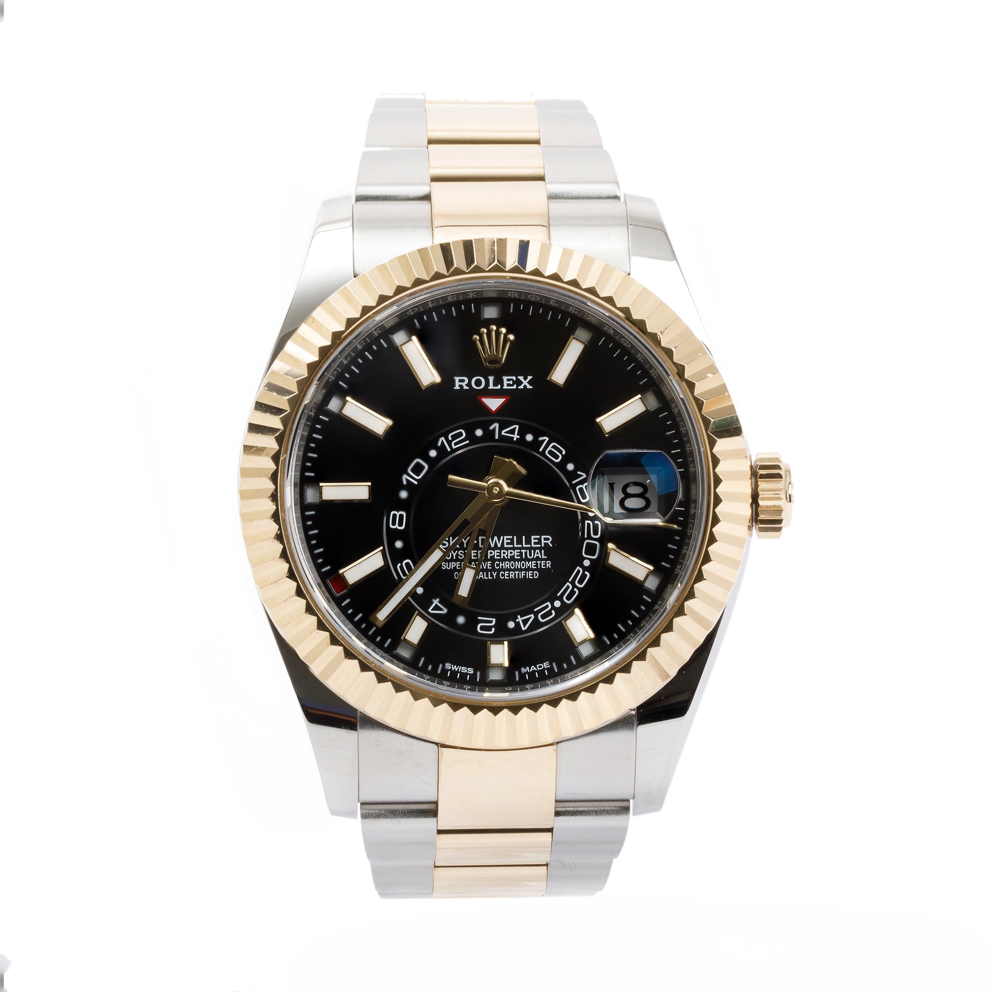 Rolex Stainless Steel & 18k Yellow Gold Sky-Dweller 42 MM Date Watch w/ Box & Papers