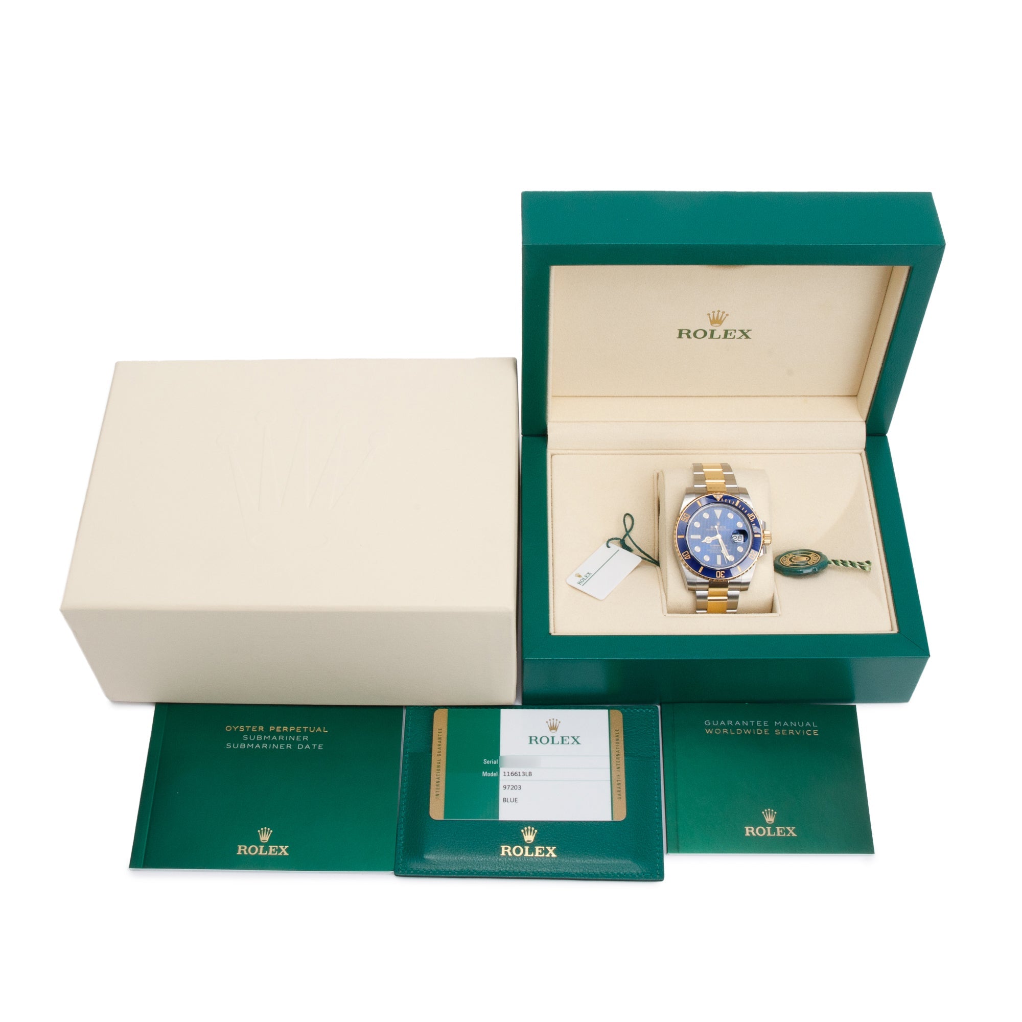 Rolex Stainless Steel & 18k Yellow Gold Submariner Date 40 MM Automatic Watch 116613LB w/ Box & Papers