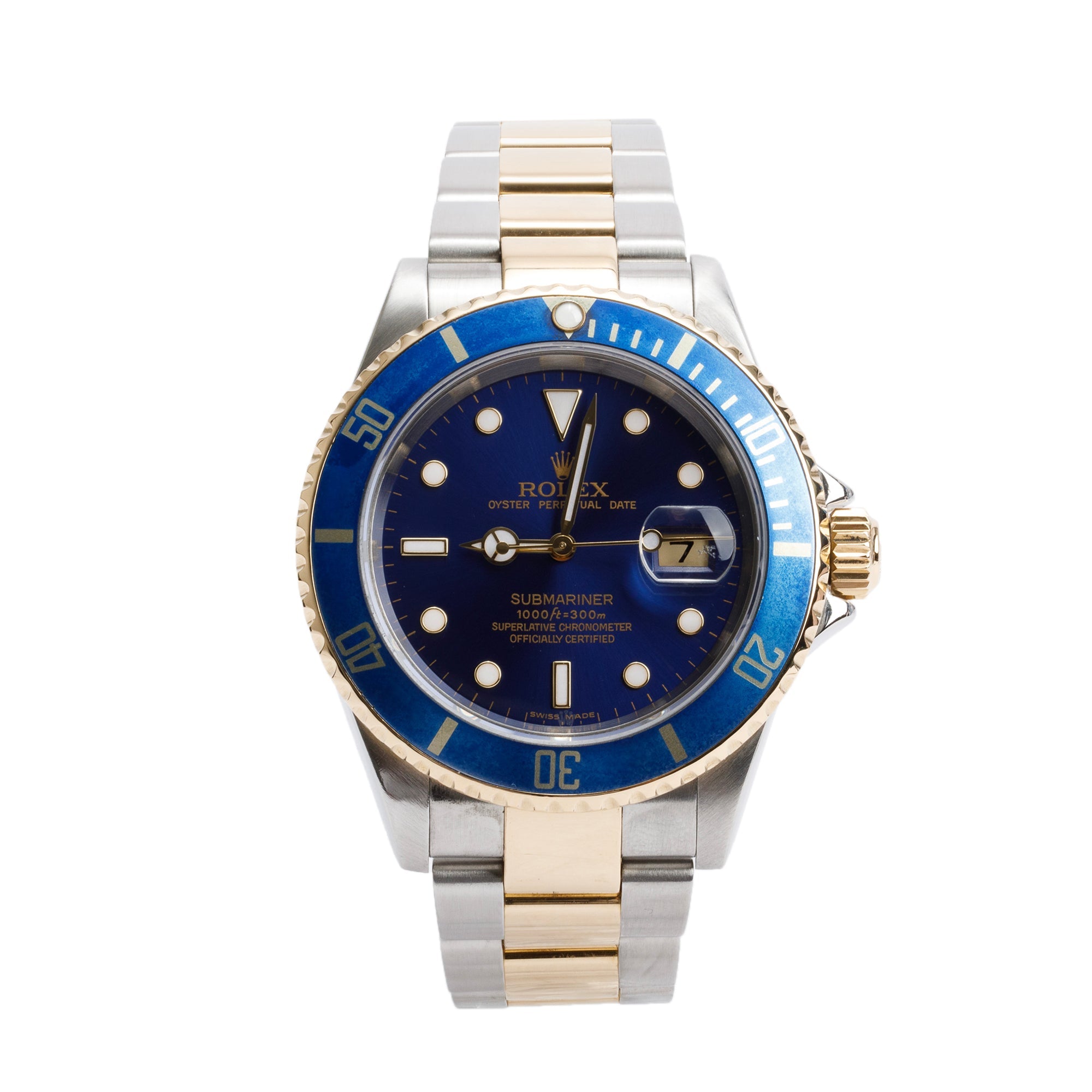 Rolex Stainless Steel & 18k Yellow Gold Submariner Date 40 MM Automatic Watch 16613 w/ Box & Papers