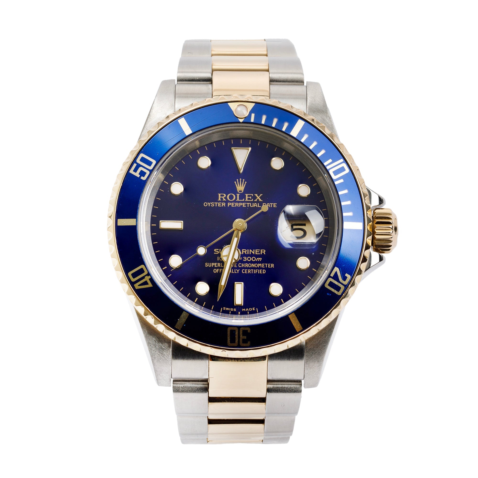 Rolex Stainless Steel & 18k Yellow Gold Submariner Date 40 MM Automatic Watch w/ Box & Papers