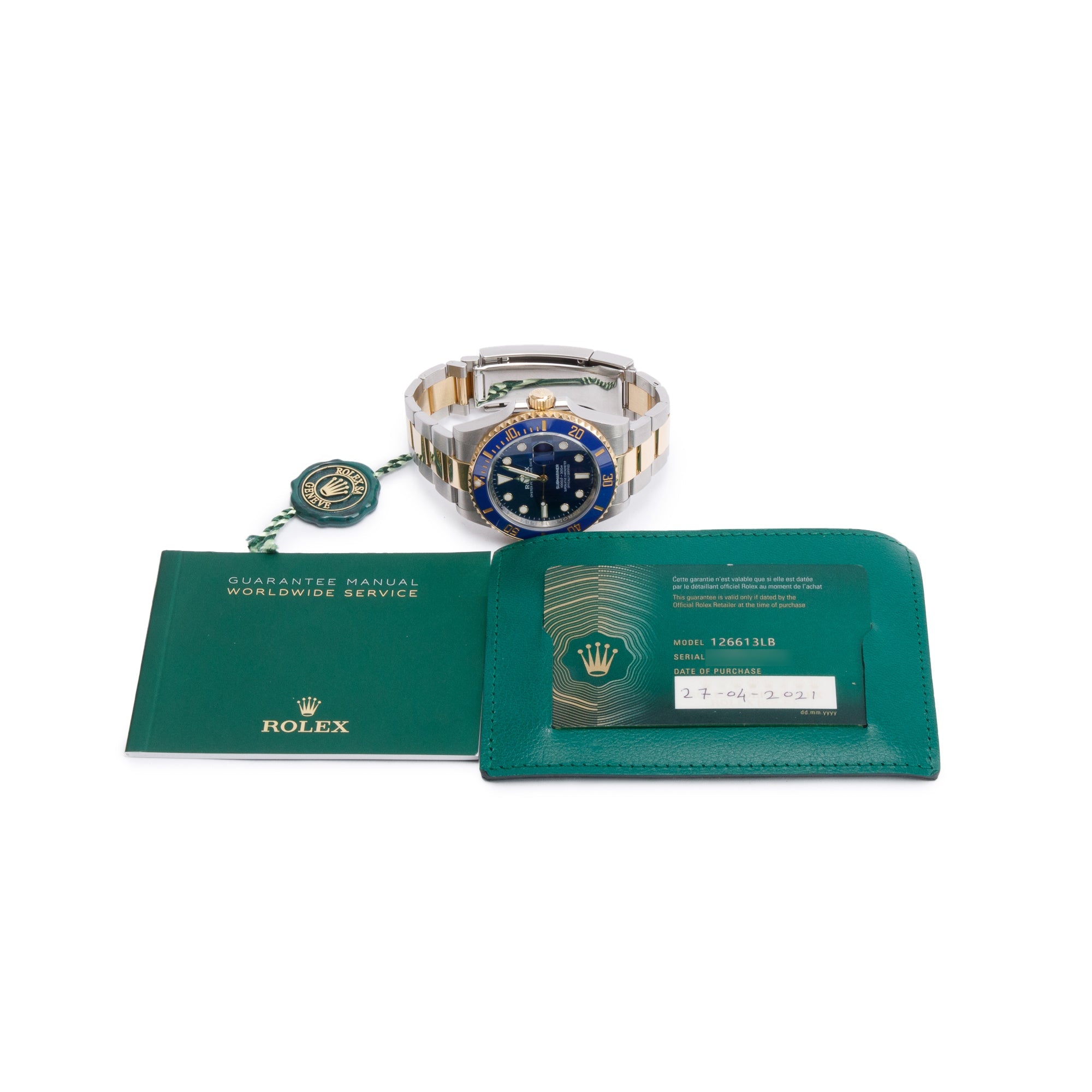 Rolex Stainless Steel & 18k Yellow Gold Submariner Date 41 MM Automatic Watch 126613LB w/ Papers