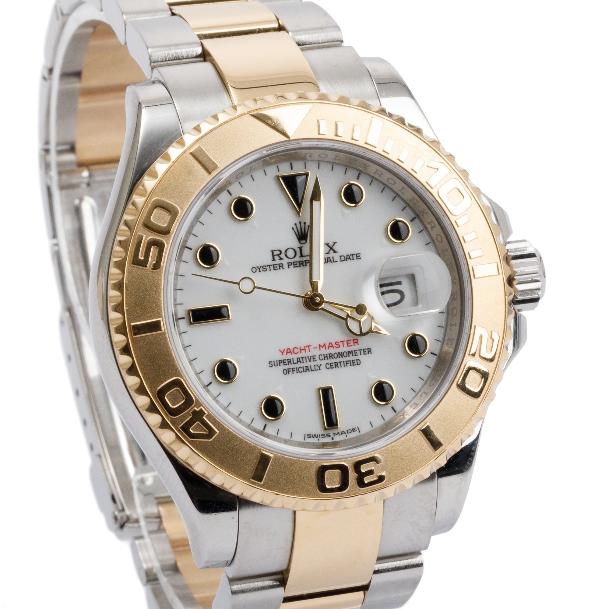 Rolex Stainless Steel & 18k Yellow Gold Yacht-Master Date 40 MM Automatic Watch w/ Box & Papers