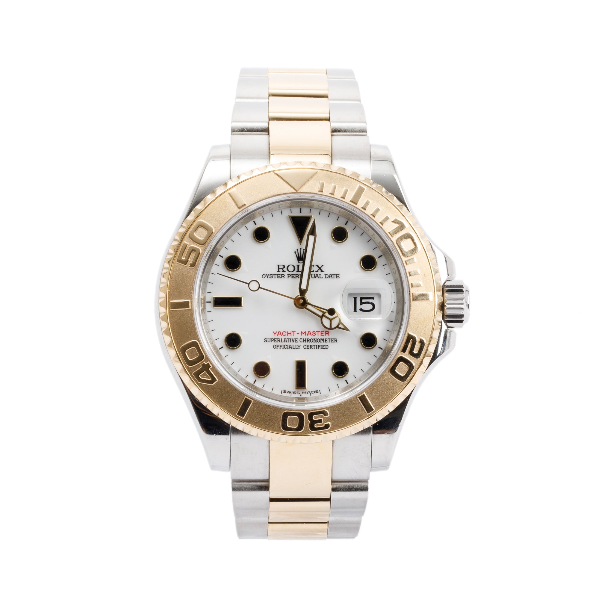 Rolex Stainless Steel & 18k Yellow Gold Yacht-Master Date 40 MM Automatic Watch w/ Box & Papers