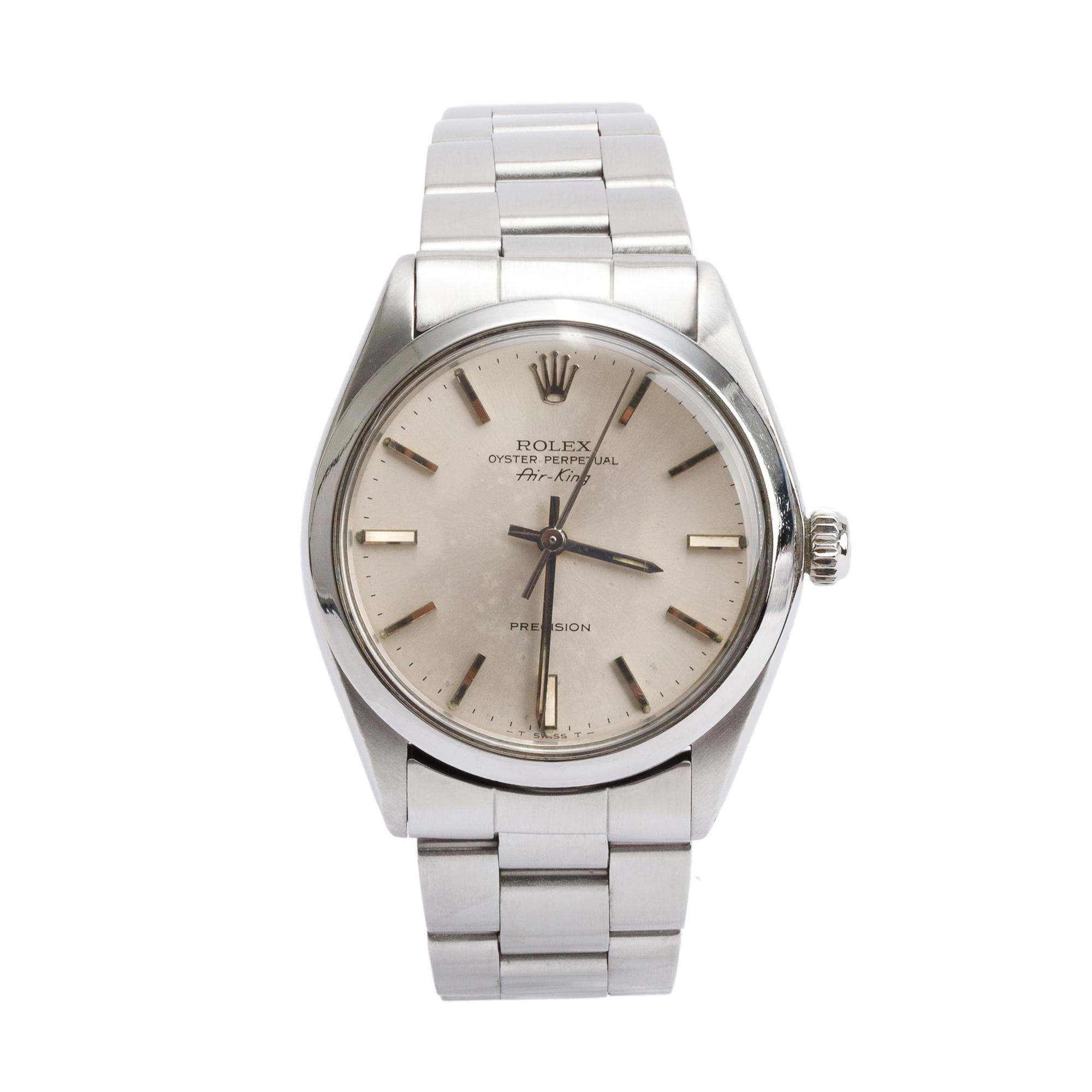 Rolex Stainless Steel Air King 34 MM Automatic Watch 5500