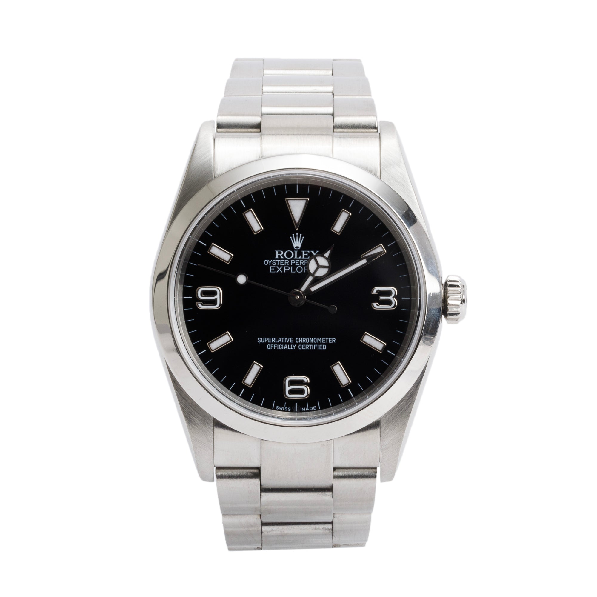 Rolex Stainless Steel Black Dial Oyster Perpetual Explorer 36 MM Watch 114270 w/ Box & Papers