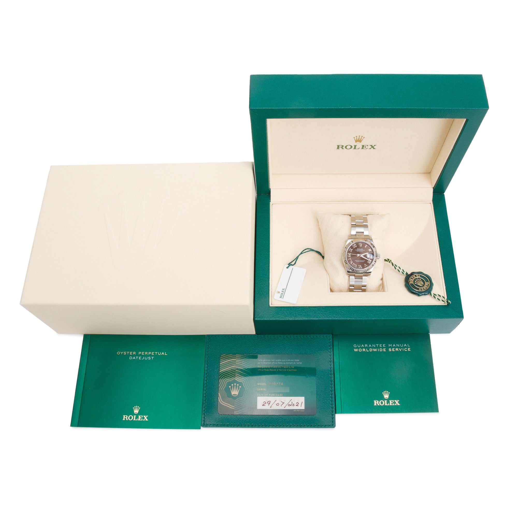 Rolex Stainless Steel Dark Grey Dial Datejust 31 MM Watch 278274 w/ Box & Papers
