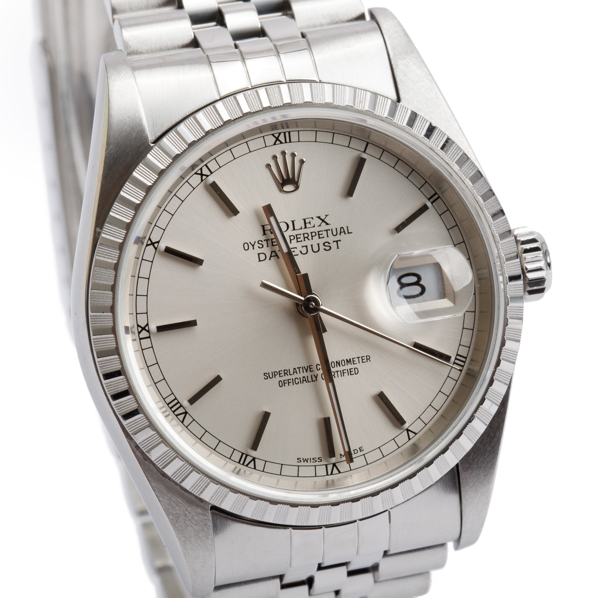 Rolex Stainless Steel Datejust 36 MM Automatic Watch 16220 w/ Box