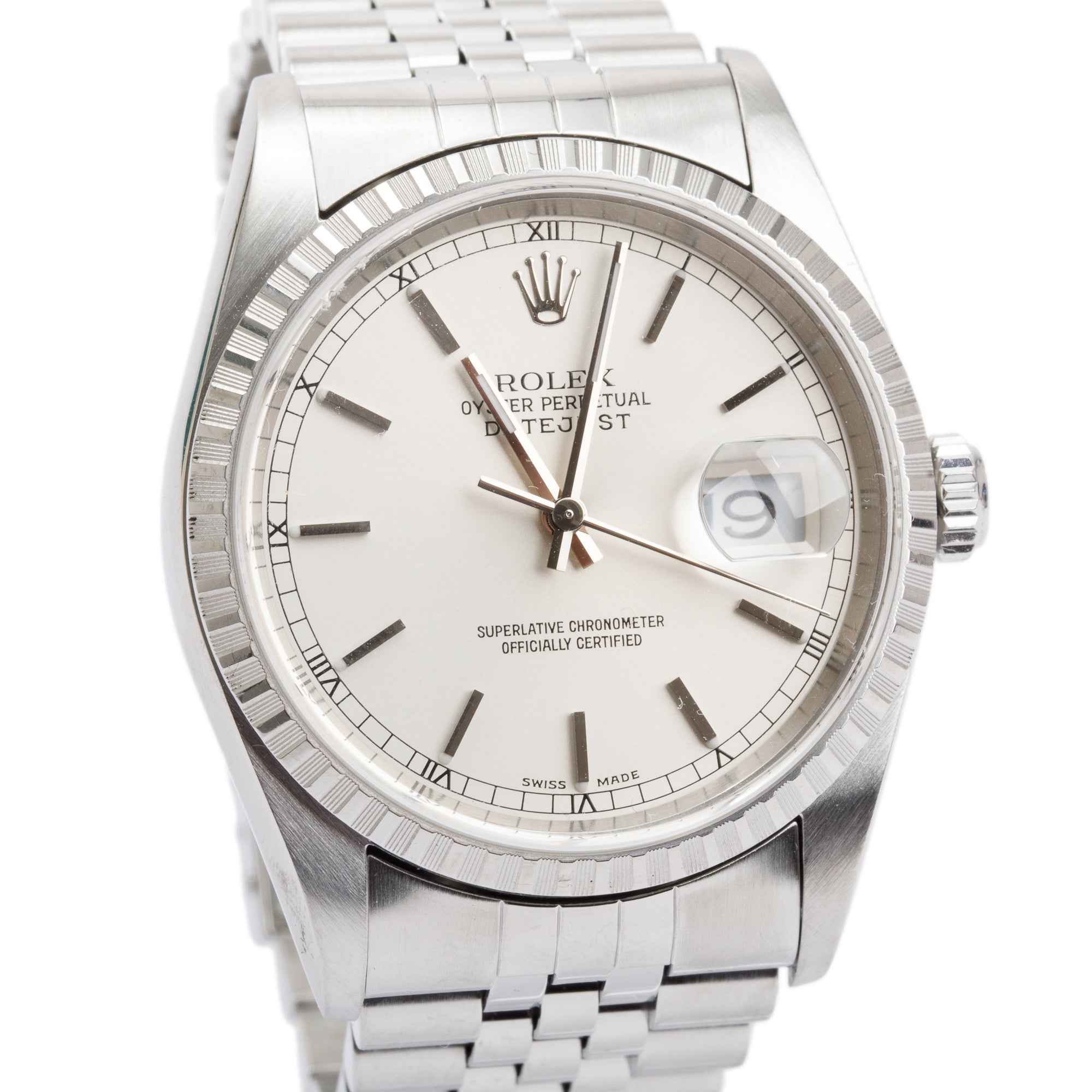 Rolex Stainless Steel Datejust 36 MM Automatic Watch w/ Box & Papers