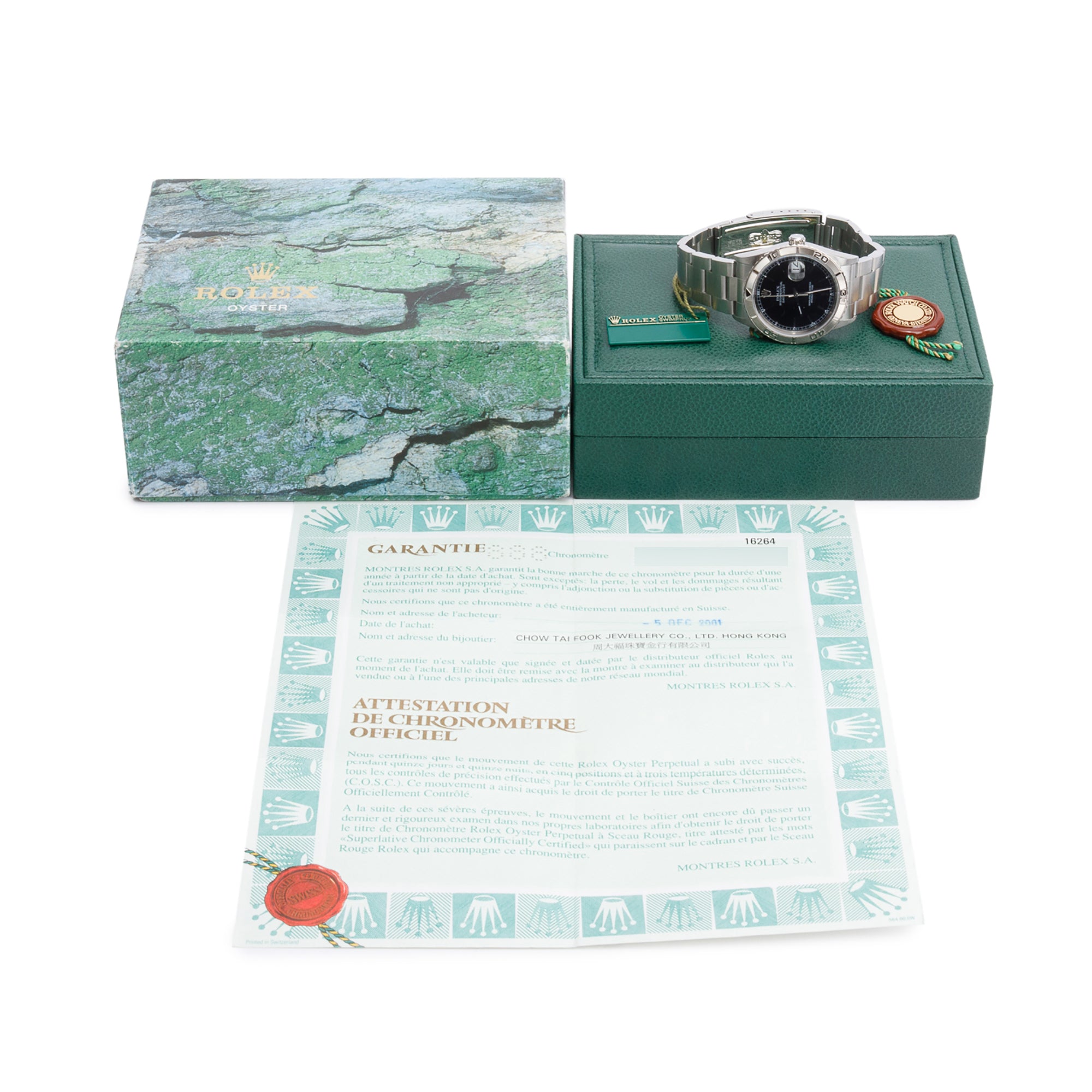 Rolex Stainless Steel Datejust Turn-O-Graph 36 MM Watch Black Dial 16264 w/ Box & Papers