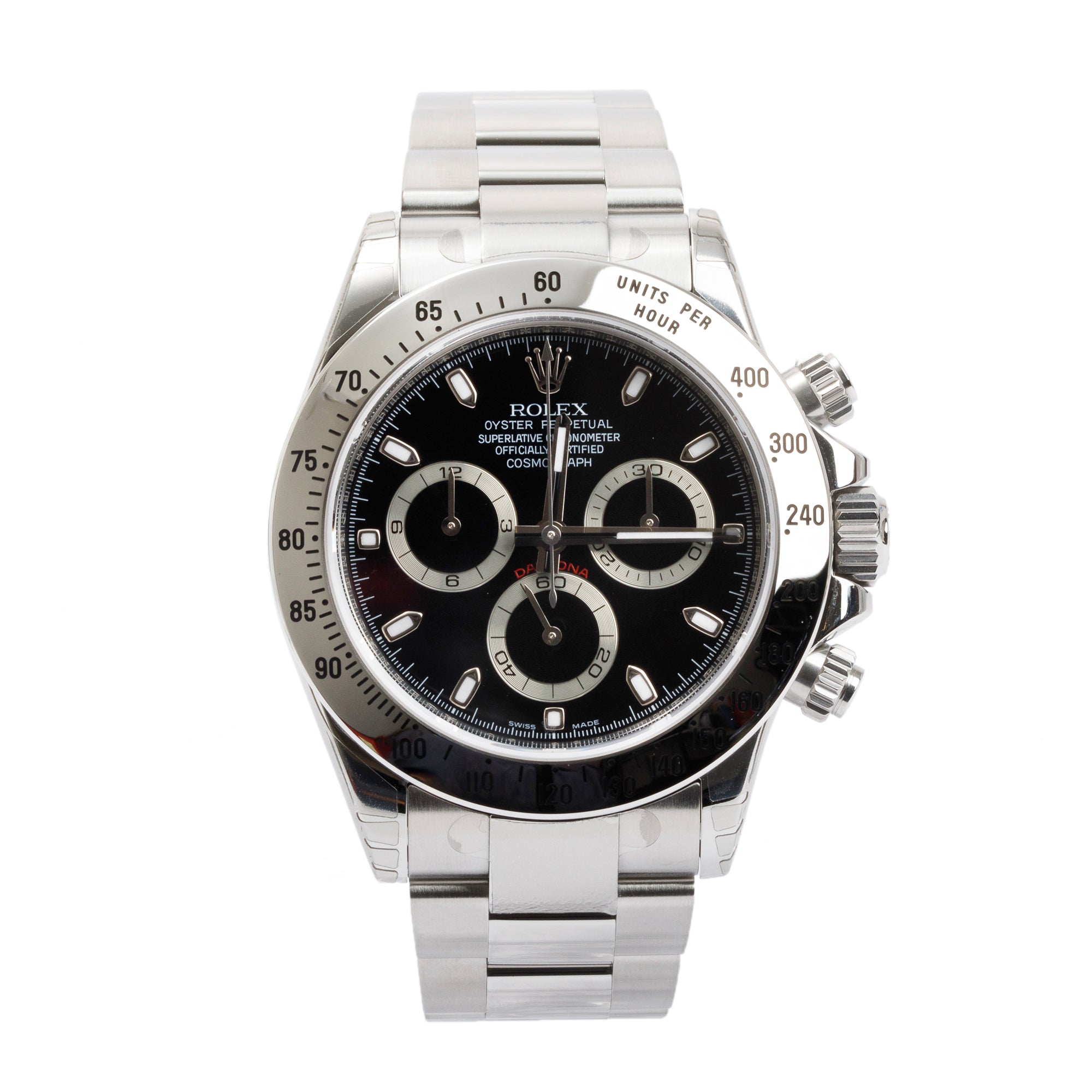 Rolex Stainless Steel Daytona 40 MM Chronograph Watch w/ Box & Papers