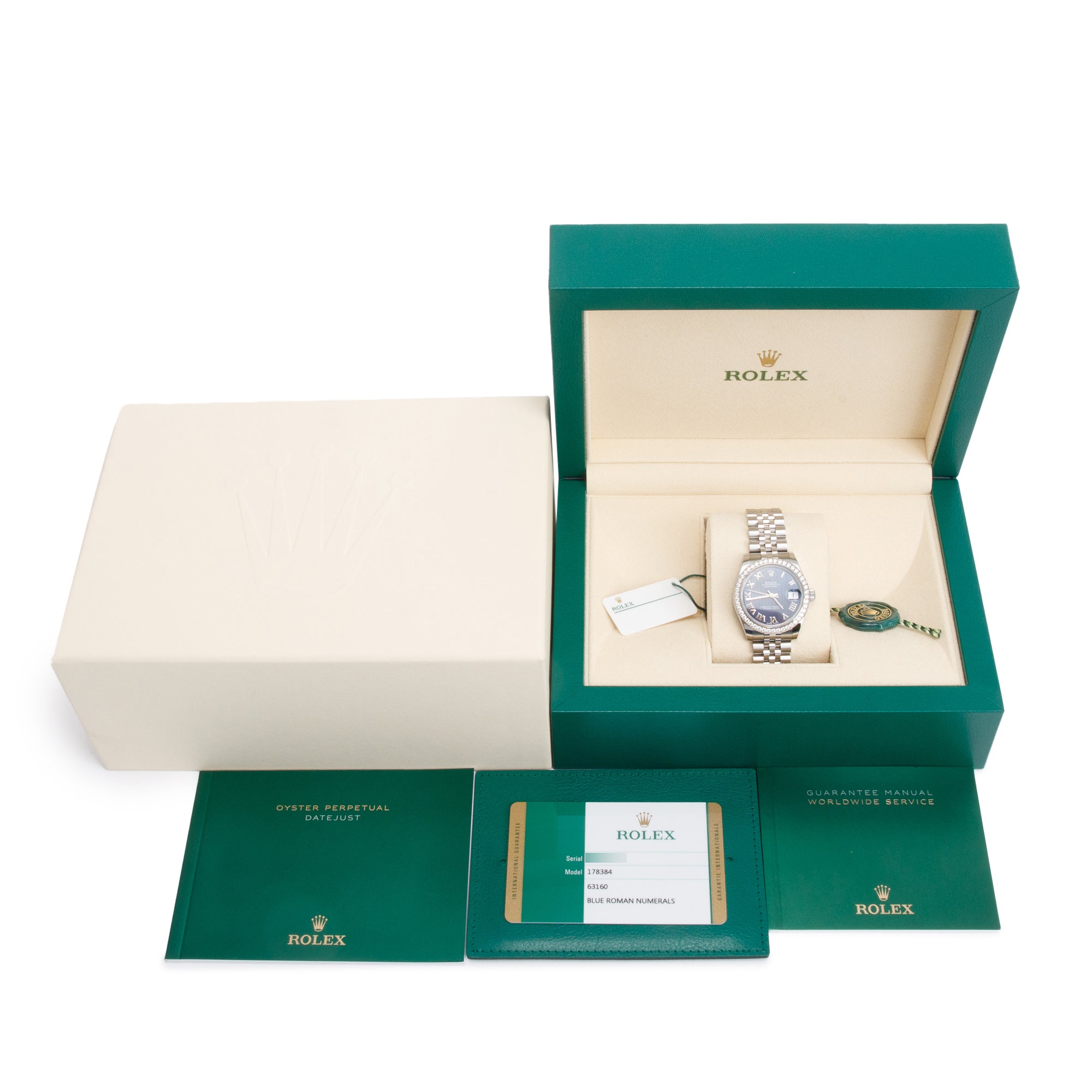 Rolex Stainless Steel Diamond Bezel Datejust 31 MM Watch 178384 w/ Box & Papers