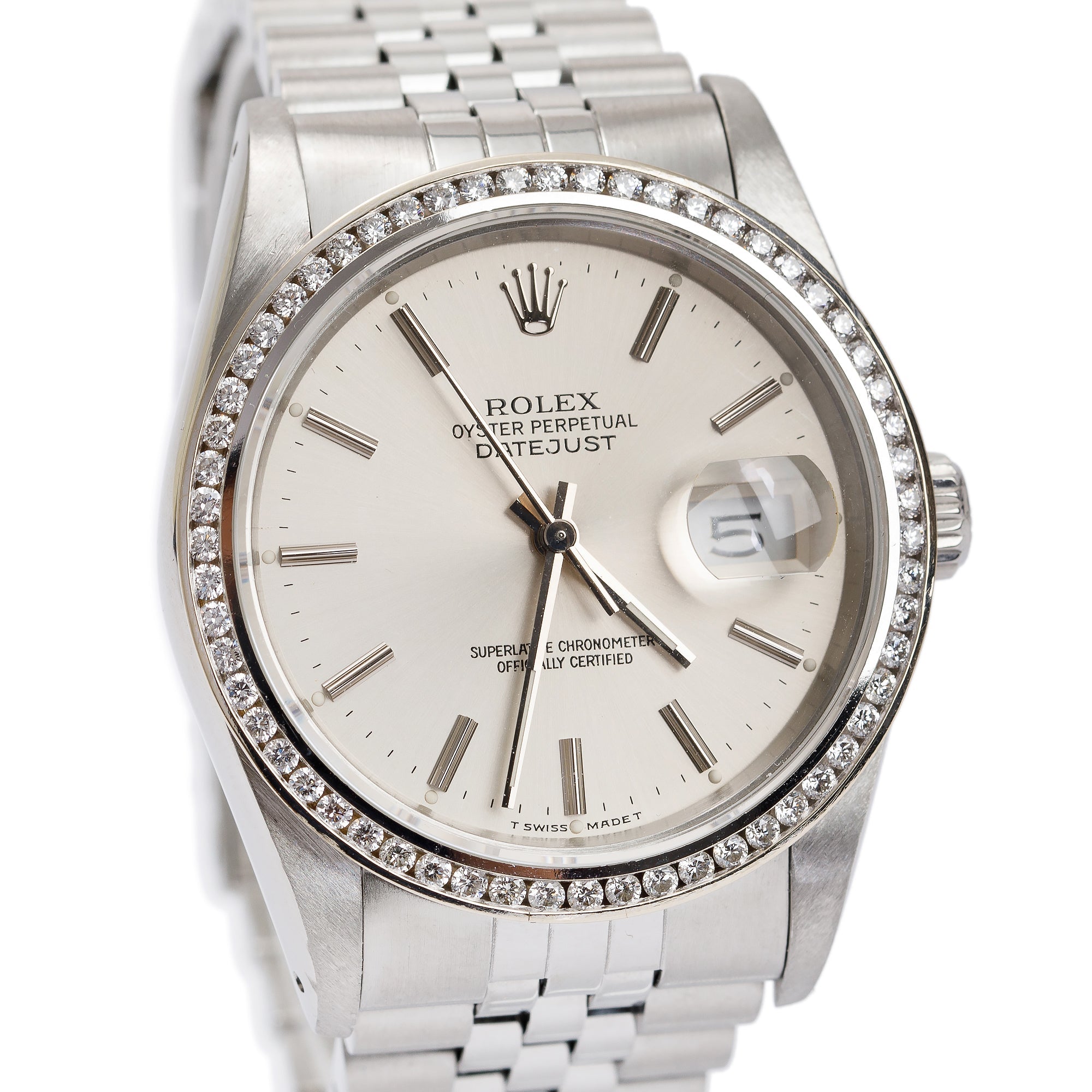 Rolex Stainless Steel Diamond Bezel Datejust 36MM Watch