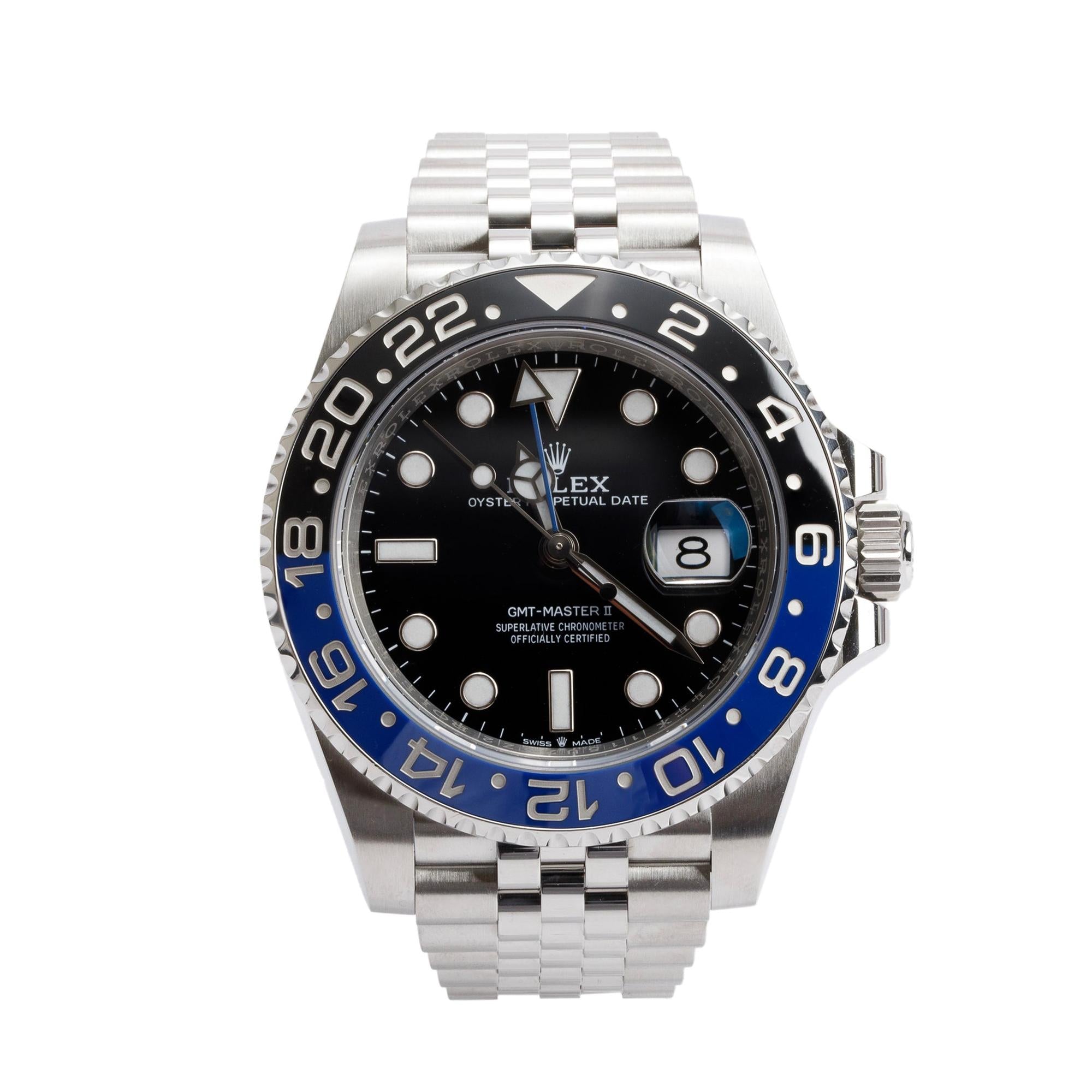 Rolex Stainless Steel GMT-Master II "Batgirl" 40 MM Watch 126710BLNR w/ Box & Papers