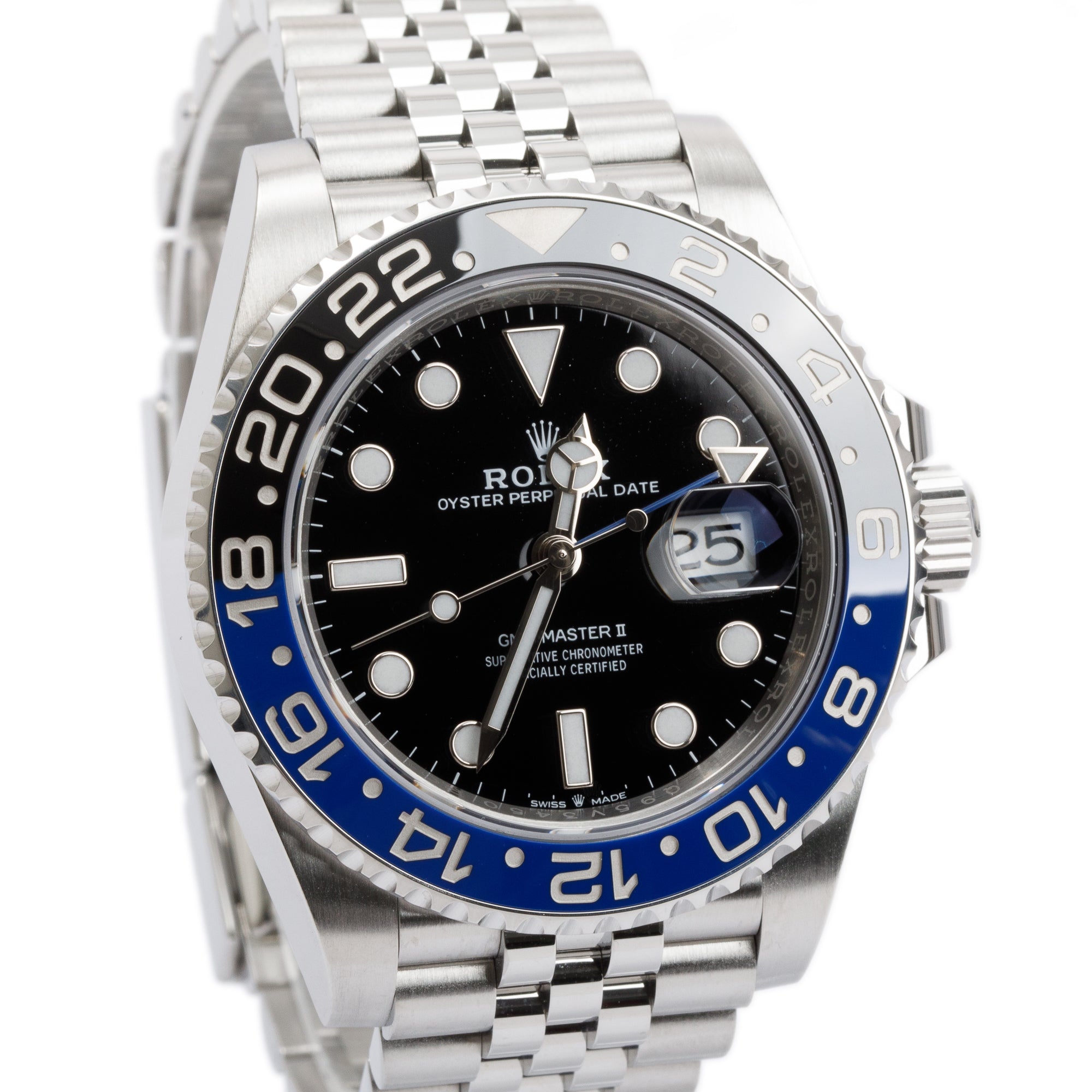 Rolex Stainless Steel GMT-Master II "Batgirl" 40 MM Watch w/ Box & Papers