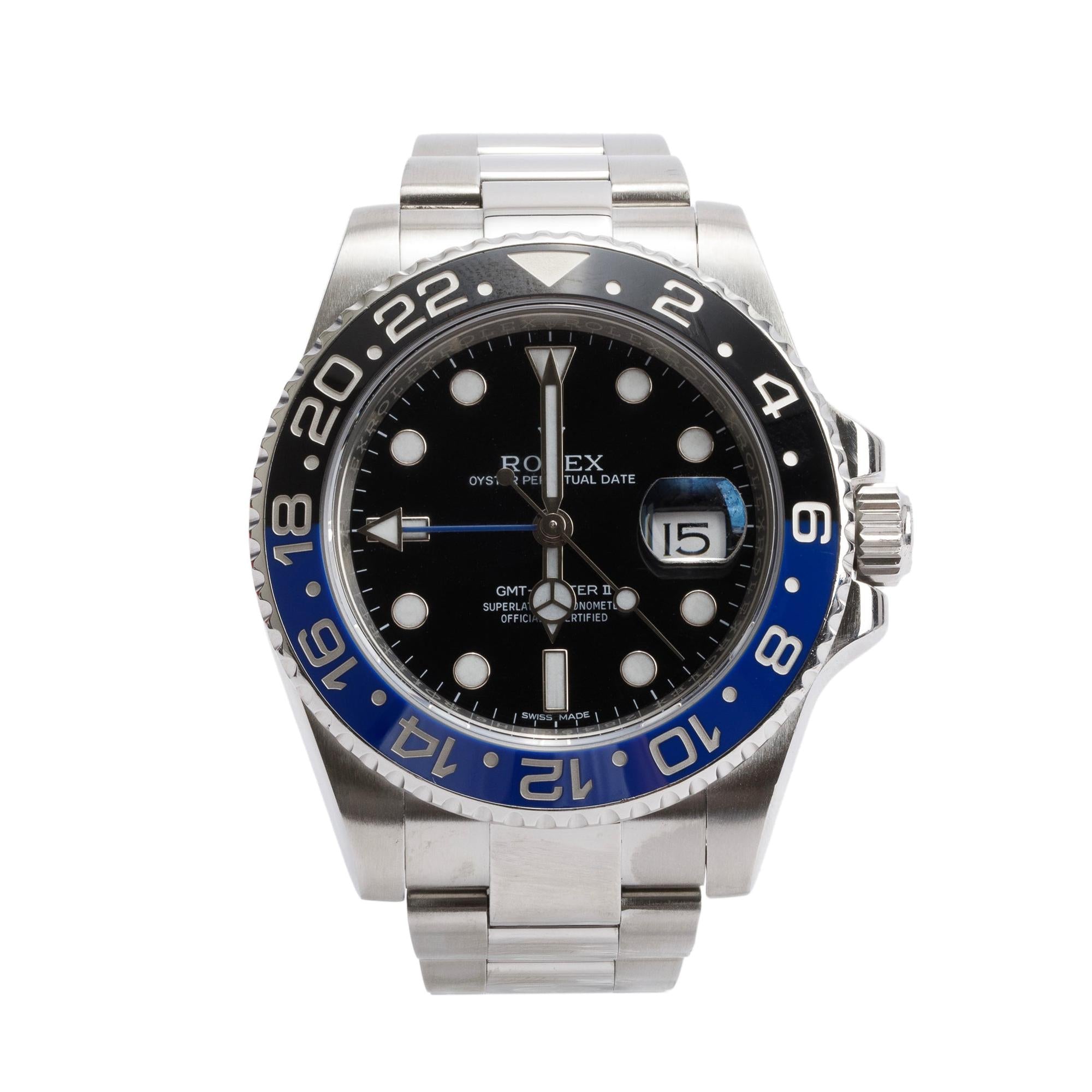 Rolex Stainless Steel GMT-Master II "Batman" 40 MM Watch 116710BLNR