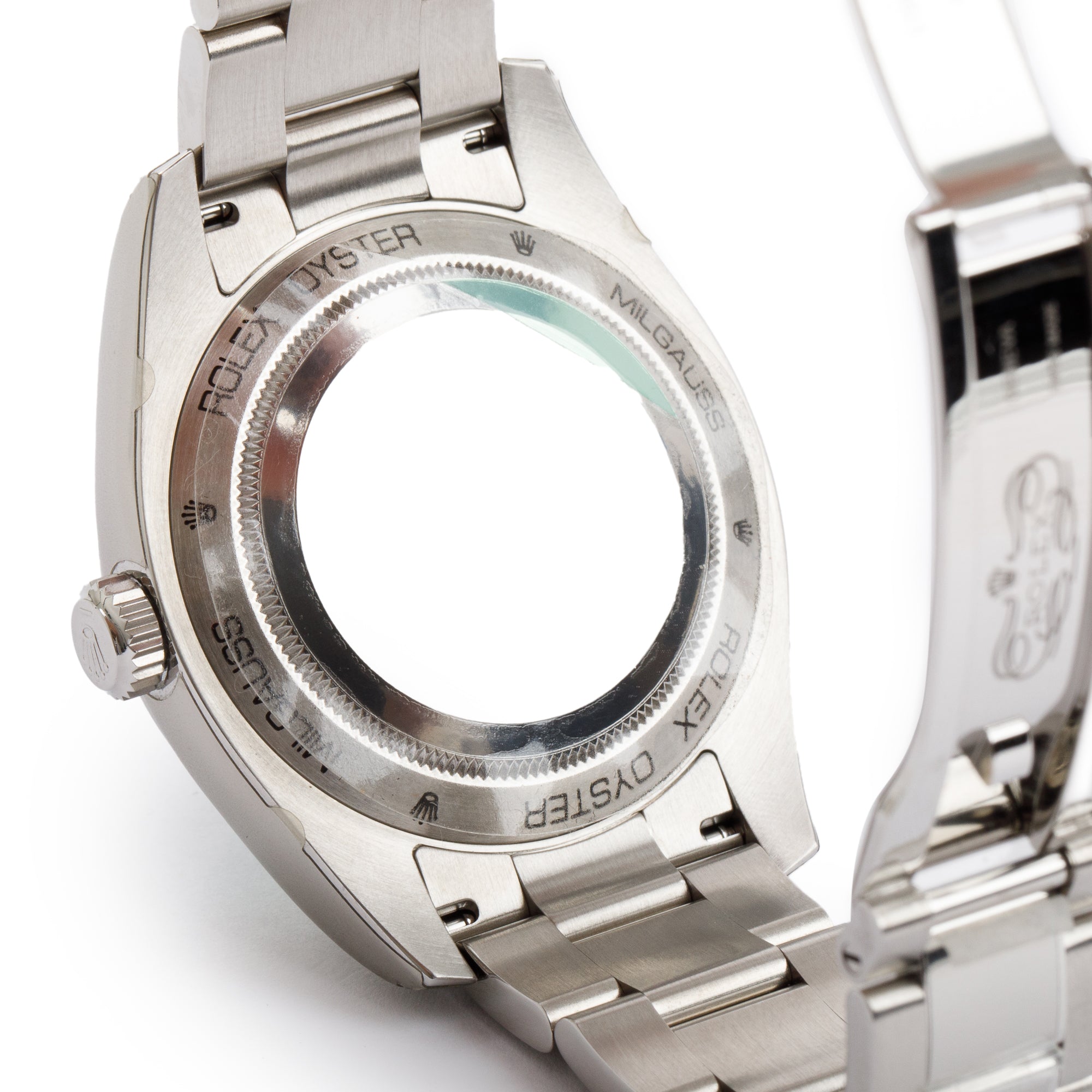 Rolex Stainless Steel Milgauss Green Crystal 40 MM Watch w/ Box & Papers