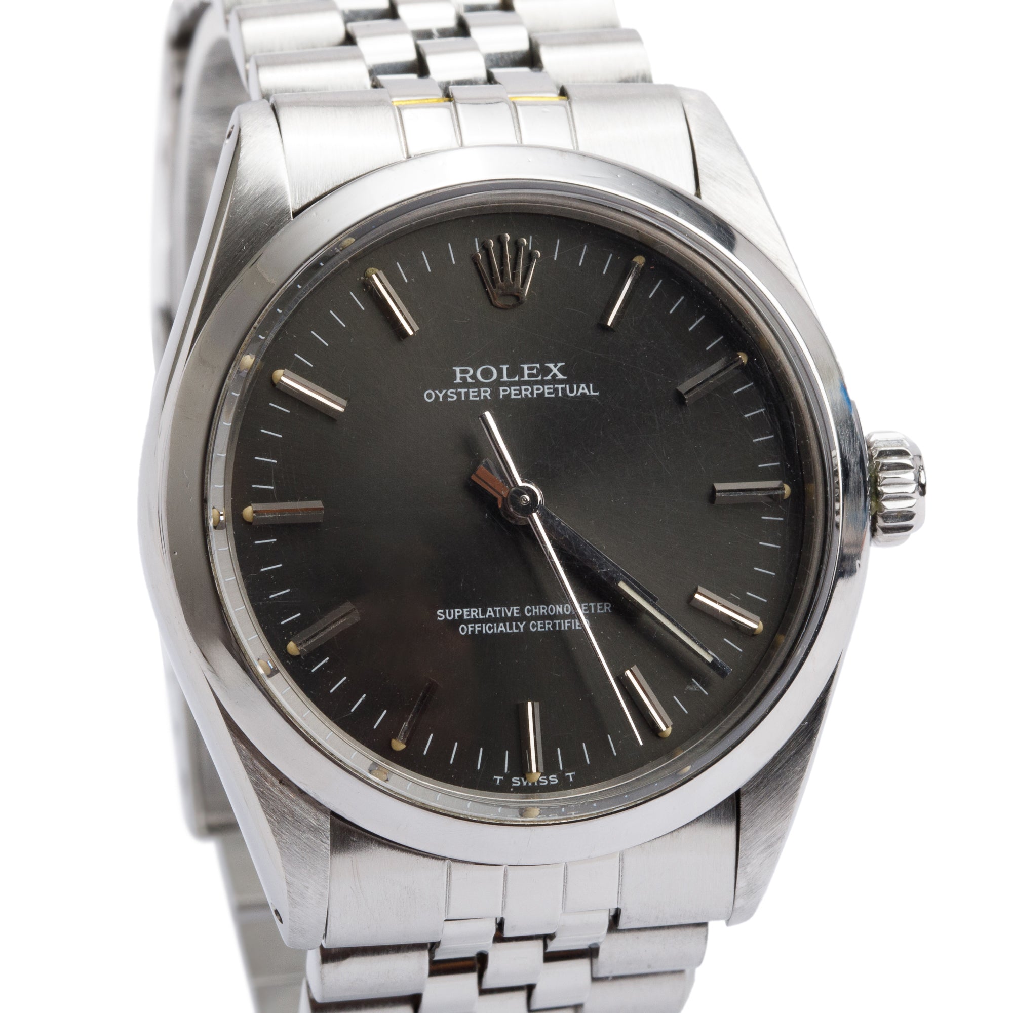 Rolex Stainless Steel Oyster Perpetual 34 MM Automatic Watch 1002 w/ Box