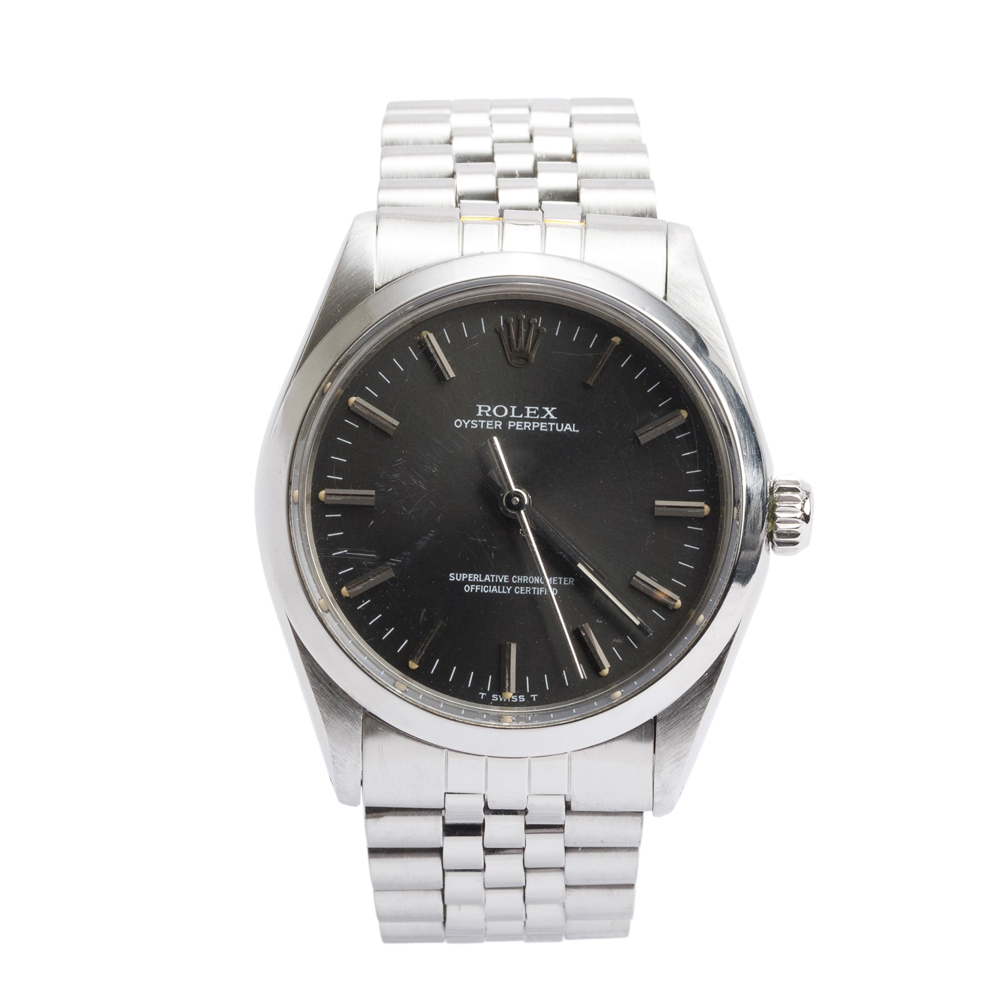 Rolex Stainless Steel Oyster Perpetual 34 MM Automatic Watch 1002 w/ Box