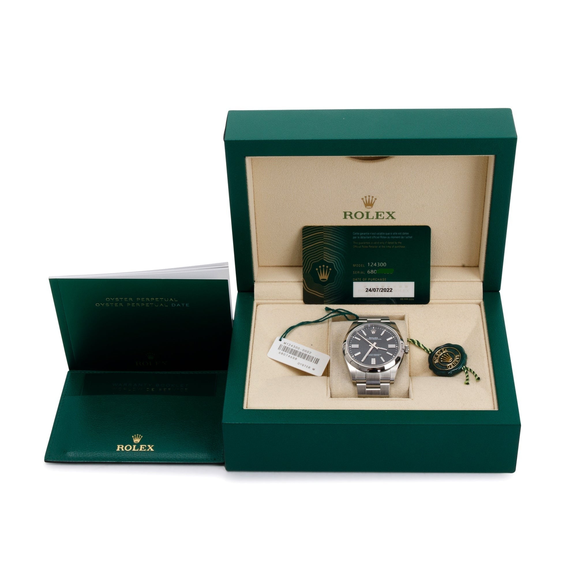 Rolex Stainless Steel Oyster Perpetual 41 MM Watch w/ Box & Papers