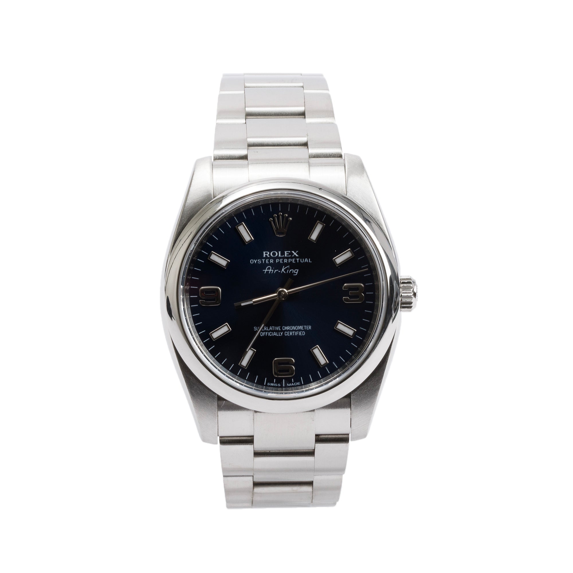 Rolex Stainless Steel Oyster Perpetual Air King 34 MM Automatic Watch 114200 w/ Papers