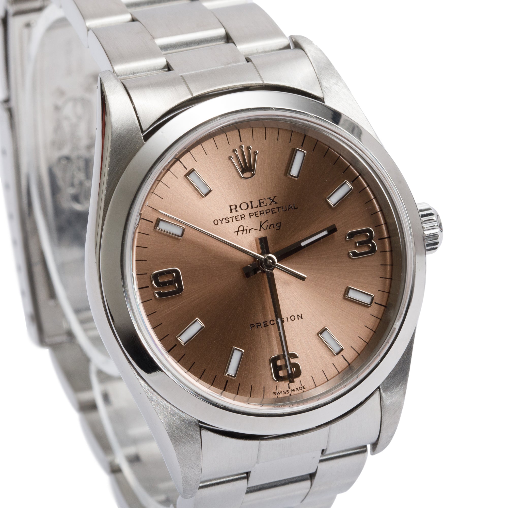 Rolex Stainless Steel Oyster Perpetual Air King 34 MM Automatic Watch 14000