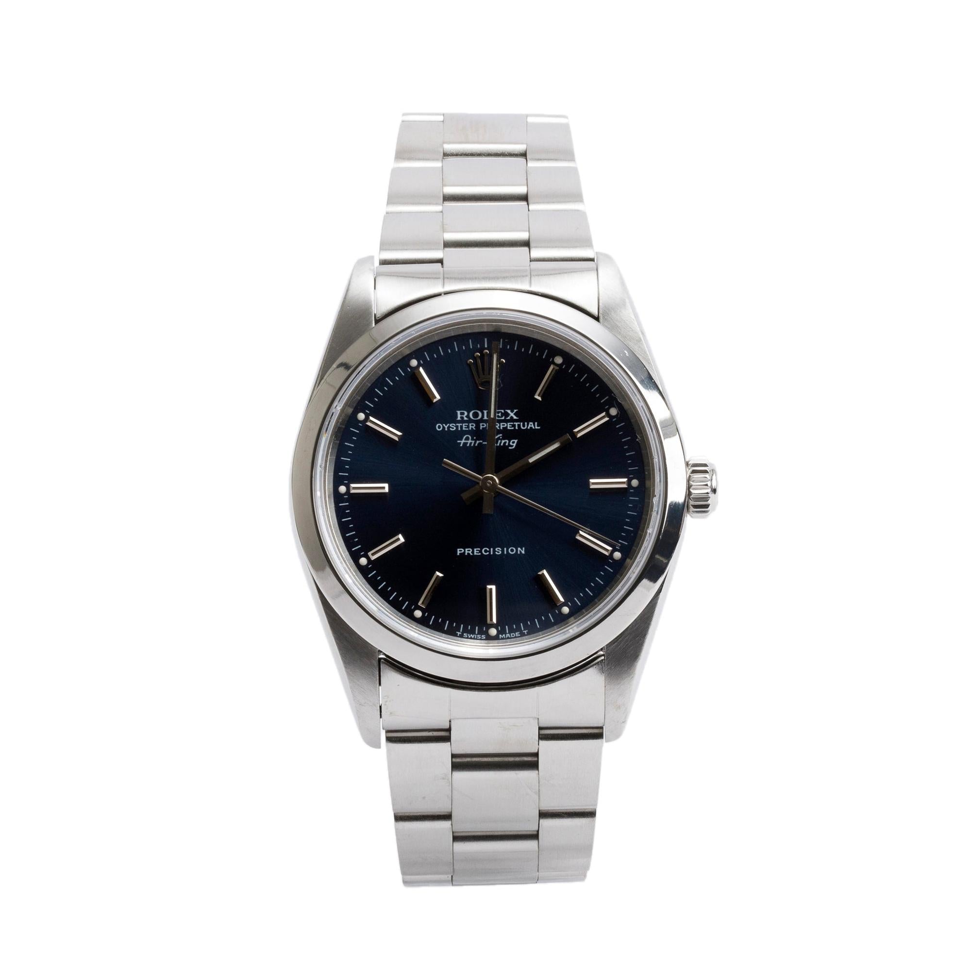 Rolex Stainless Steel Oyster Perpetual Air King 34 MM Watch 14000 w/ Box & Papers