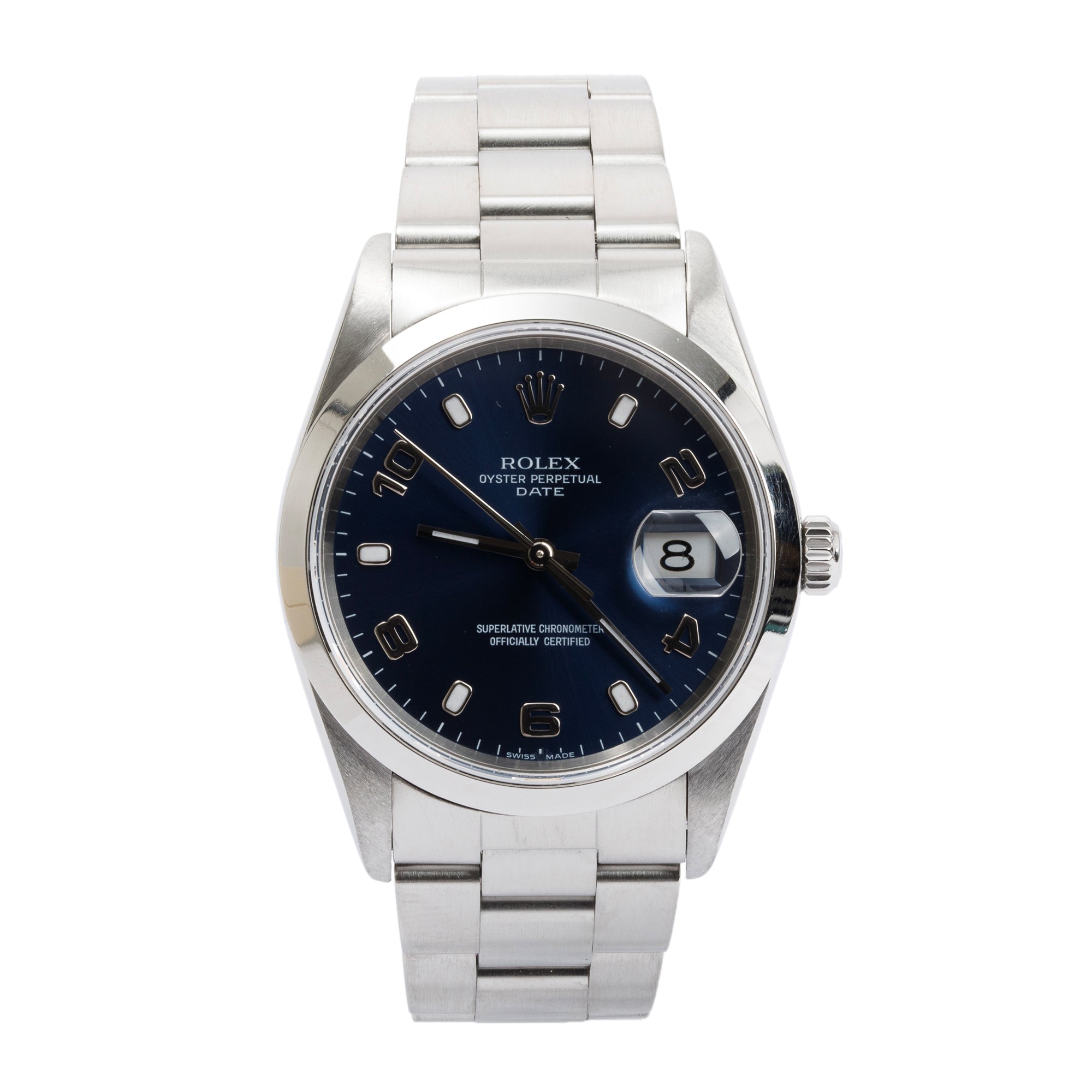 Rolex Stainless Steel Oyster Perpetual Date 34 MM Watch w/ Box