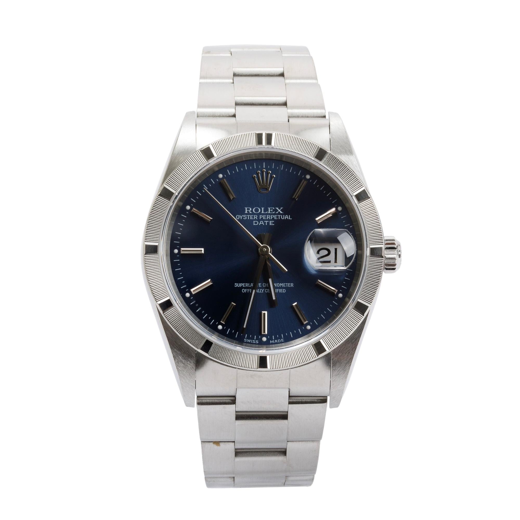 Rolex Stainless Steel Oyster Perpetual Date 34MM Watch