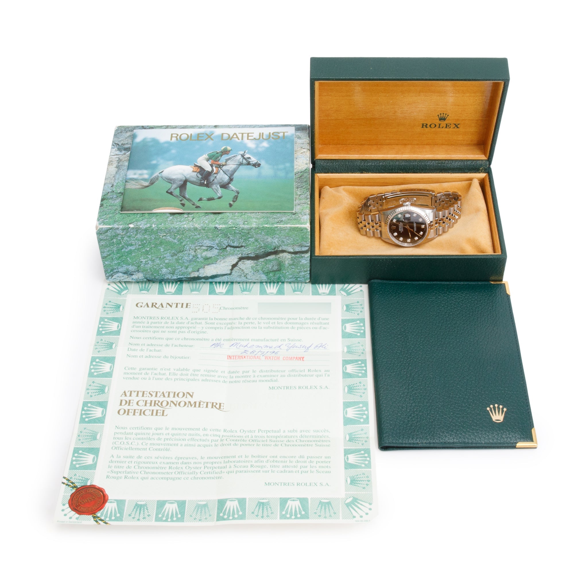 Rolex Stainless Steel Oyster Perpetual Datejust 36 MM Black DIamond Dial Watch 16234 w/ Box & Papers