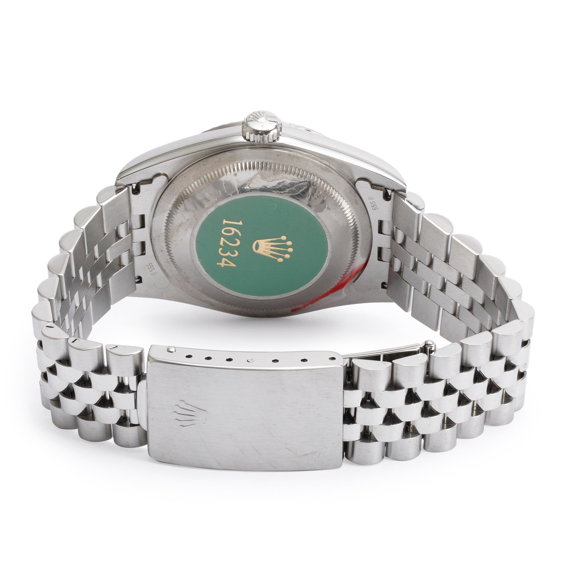 Rolex Stainless Steel Oyster Perpetual Datejust 36 MM Black DIamond Dial Watch 16234 w/ Box & Papers