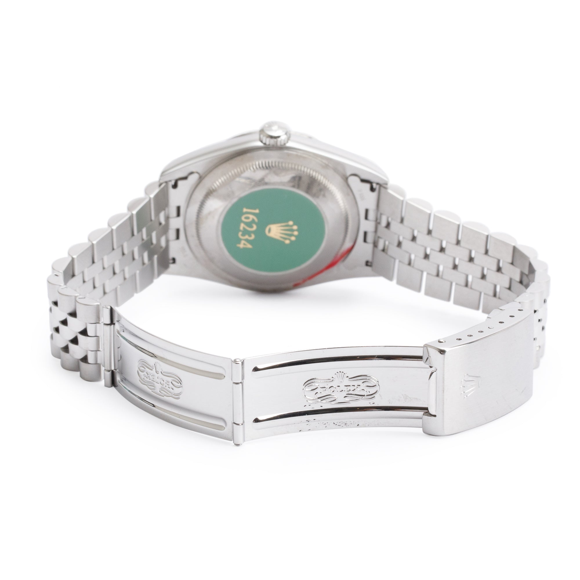 Rolex Stainless Steel Oyster Perpetual Datejust 36 MM Black DIamond Dial Watch 16234 w/ Box & Papers