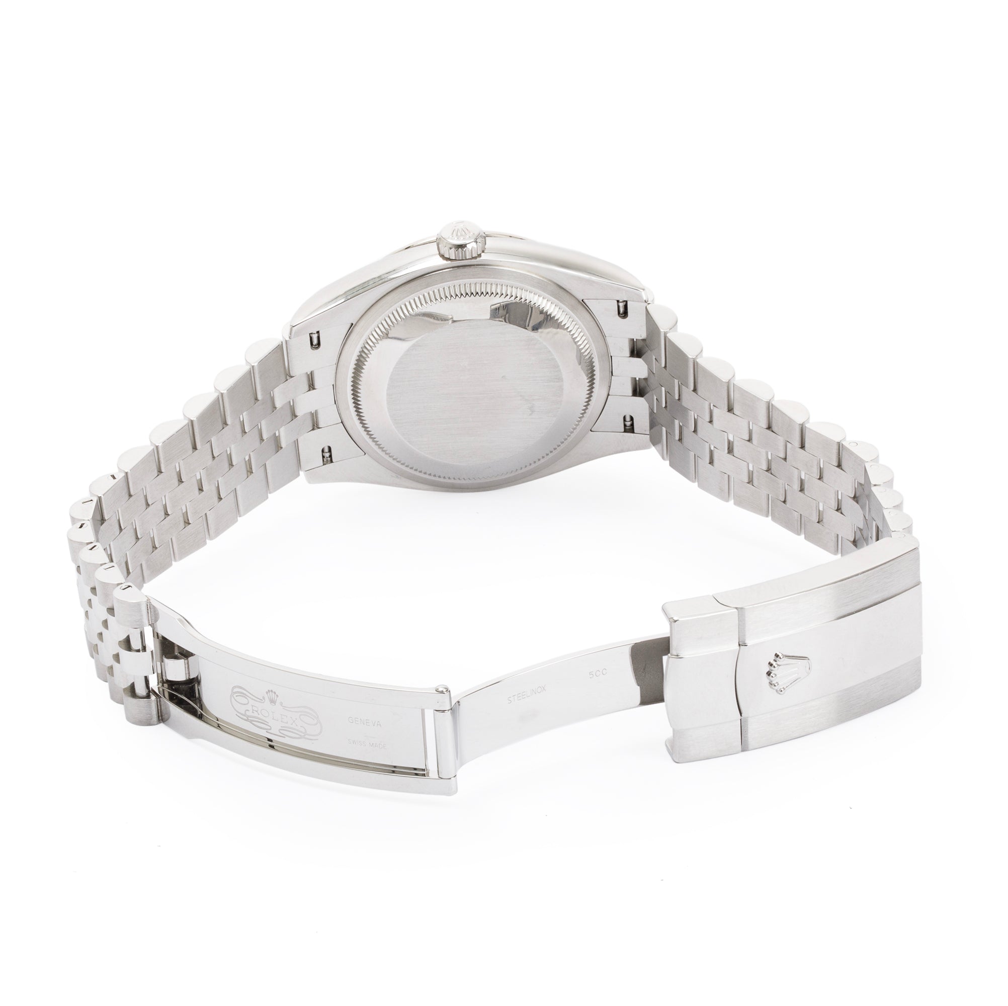 Rolex Stainless Steel Oyster Perpetual Datejust 36 MM Blue DIamond Dial Watch w/ Box & Papers