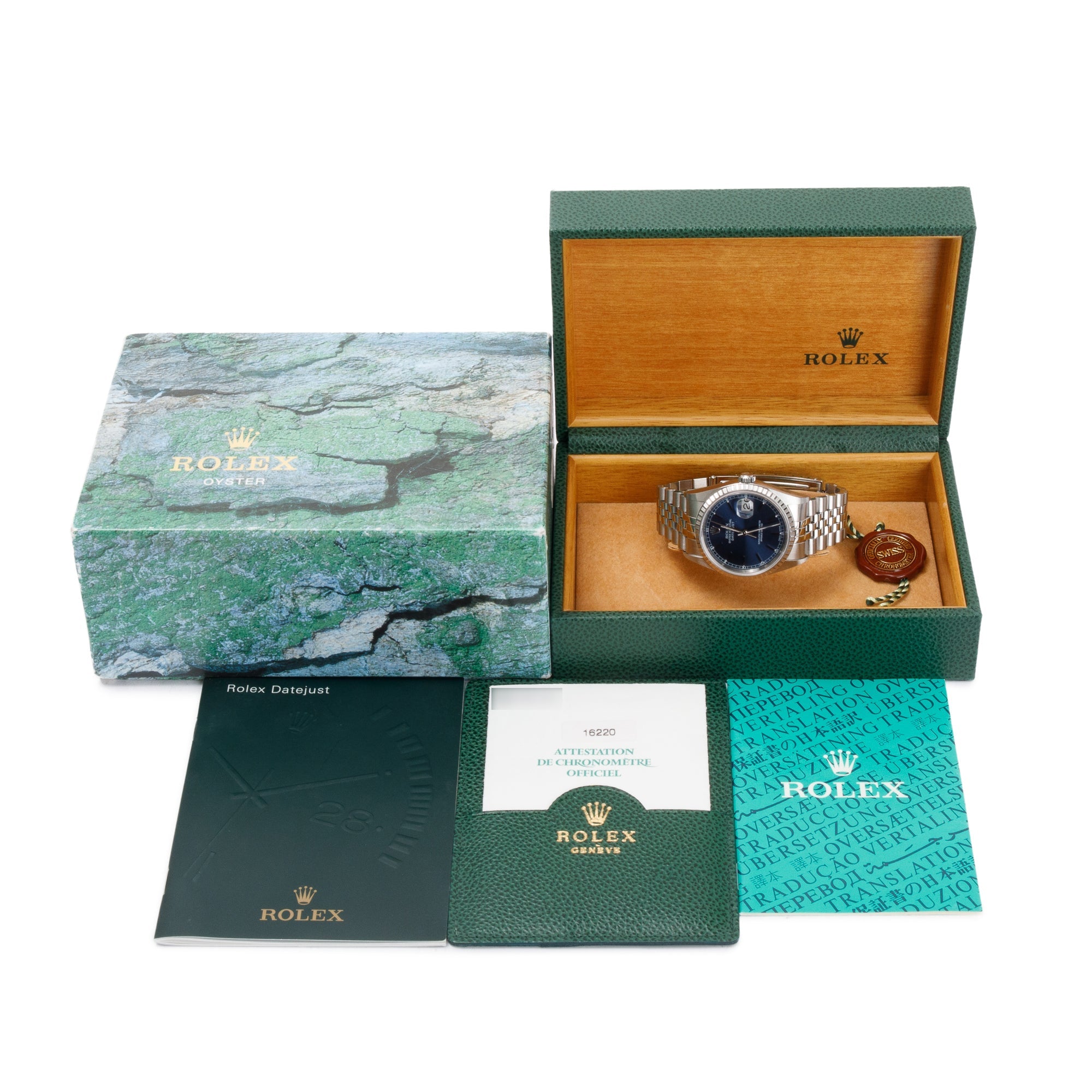 Rolex Stainless Steel Oyster Perpetual Datejust 36 MM Watch w/ Box & Papers