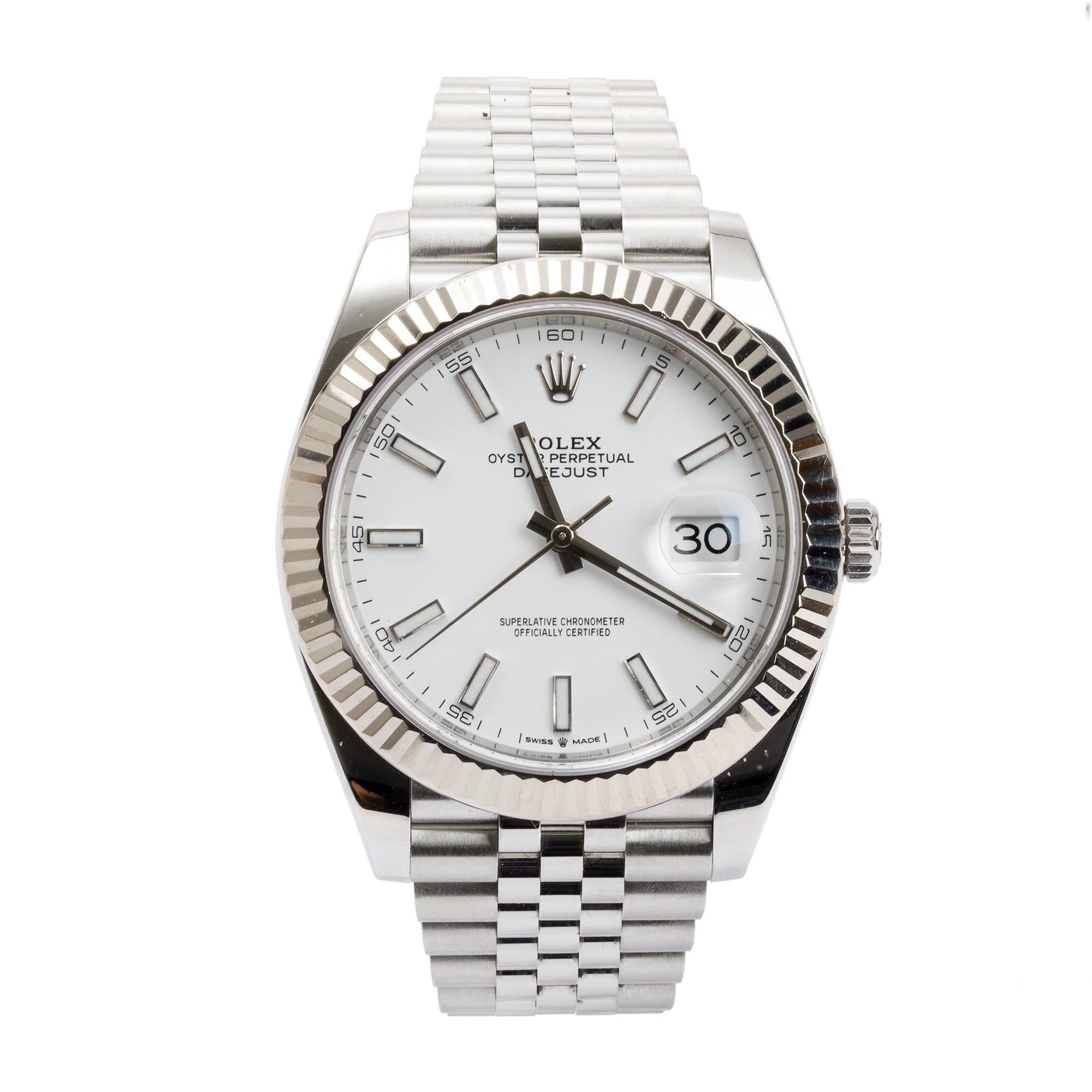 Rolex Stainless Steel Oyster Perpetual Datejust 41 MM Watch w/ Box & Papers