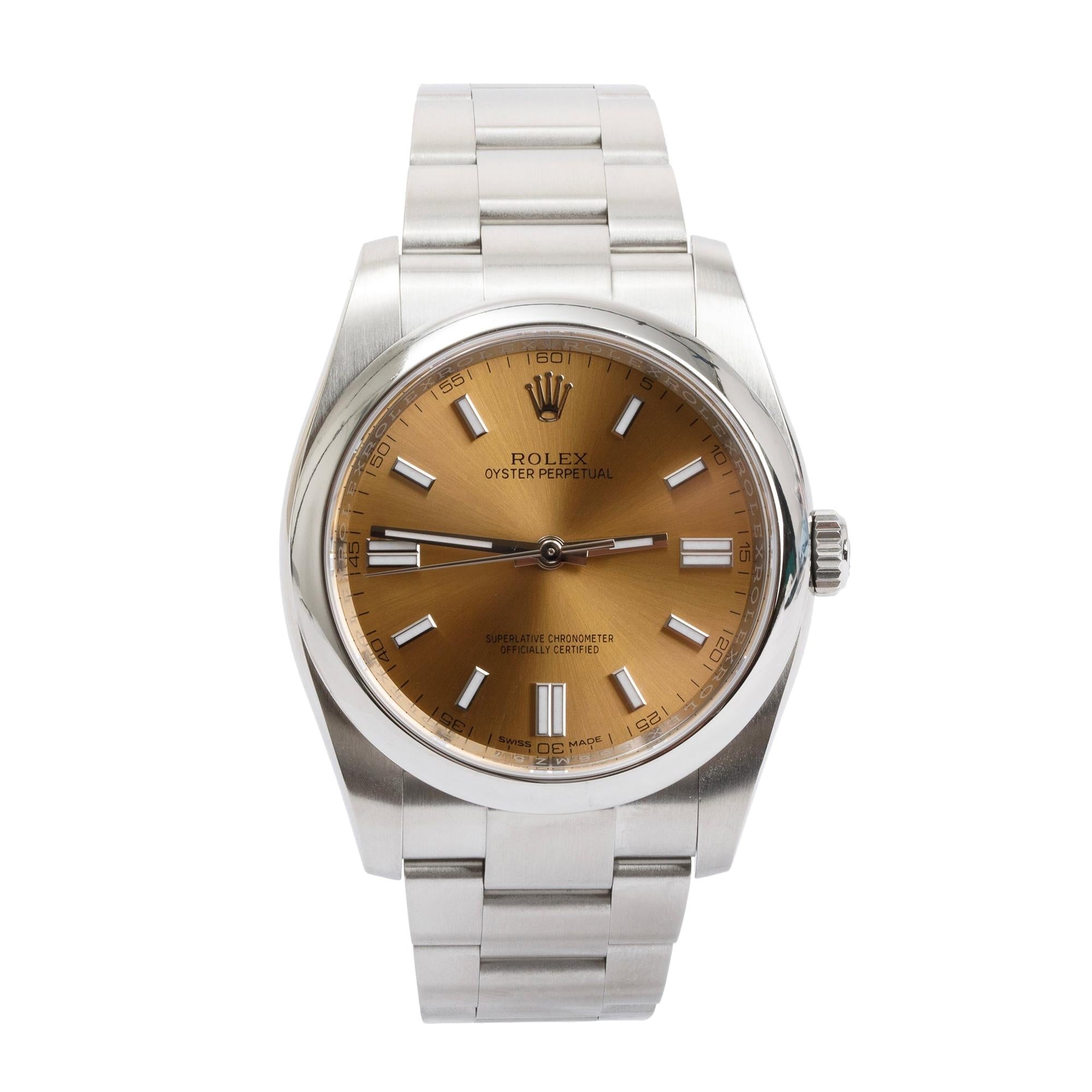 Rolex Stainless Steel Oyster Perpetual White Grape 36 MM Watch w/ Box & Papers