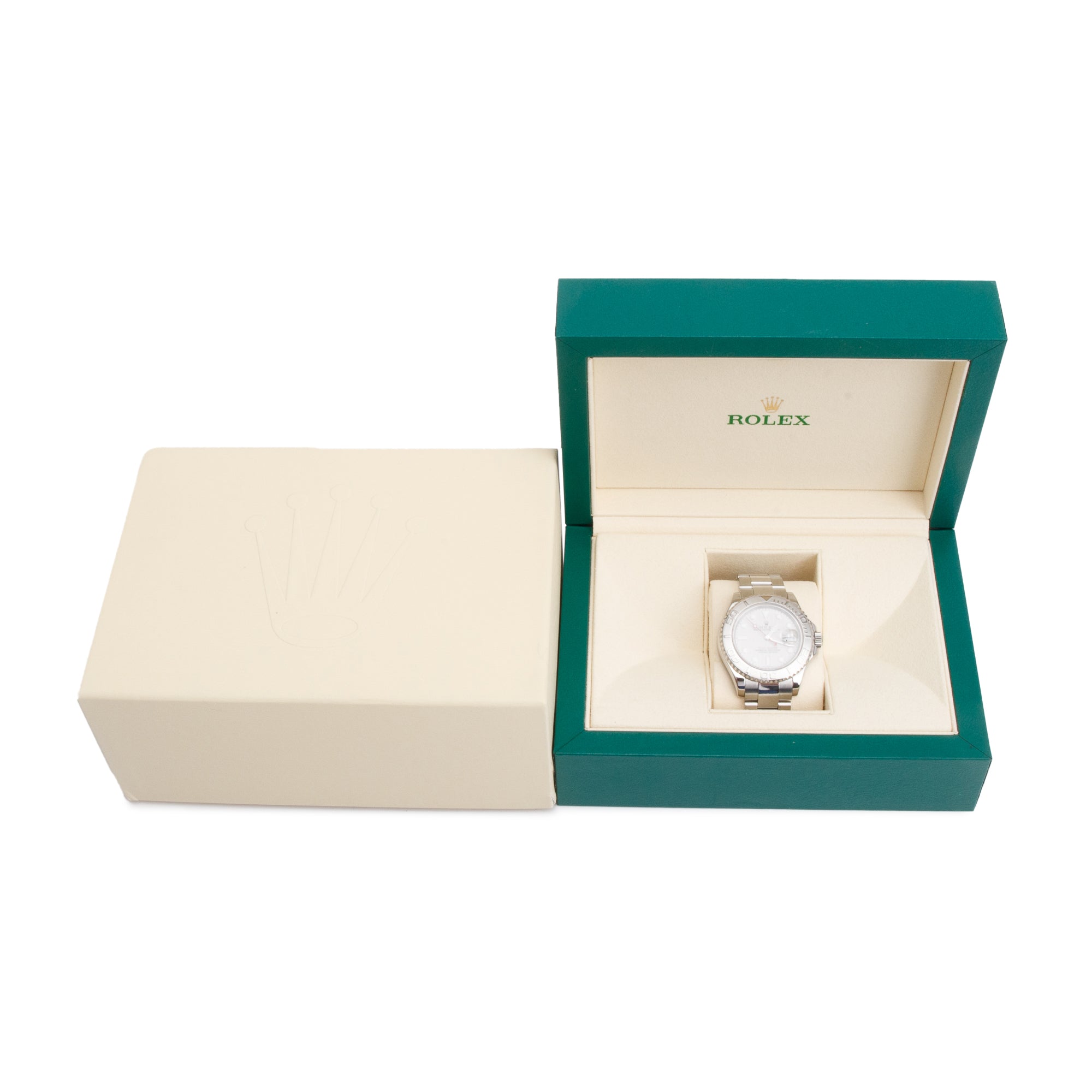 Rolex Stainless Steel & Platinum Yacht-Master Date 40 MM Automatic Watch 16622 w/ Box