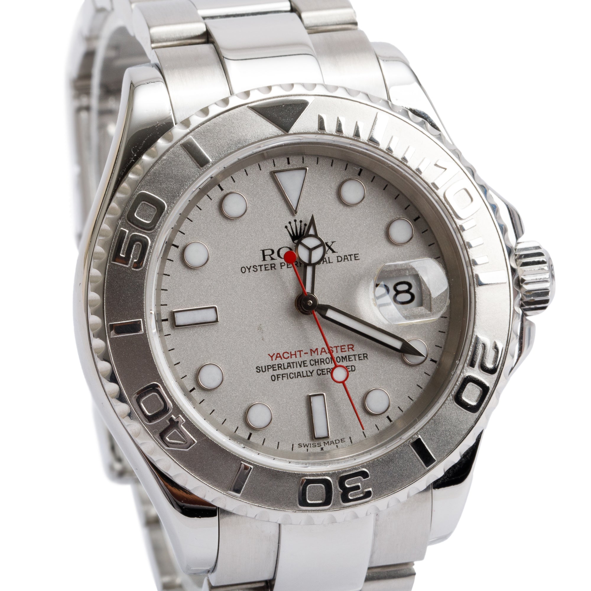 Rolex Stainless Steel & Platinum Yacht-Master Date 40 MM Automatic Watch 16622 w/ Box