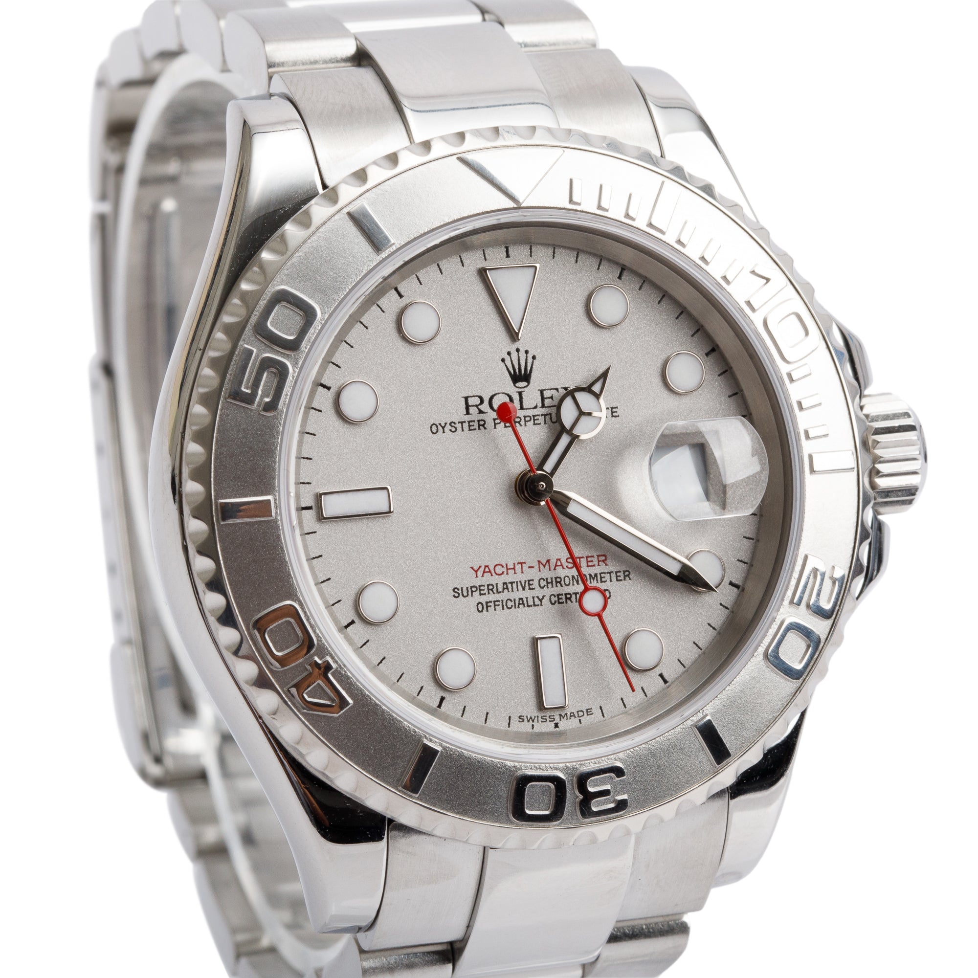 Rolex Stainless Steel & Platinum Yacht-Master Date 40 MM Automatic Watch 16622 w/ Box